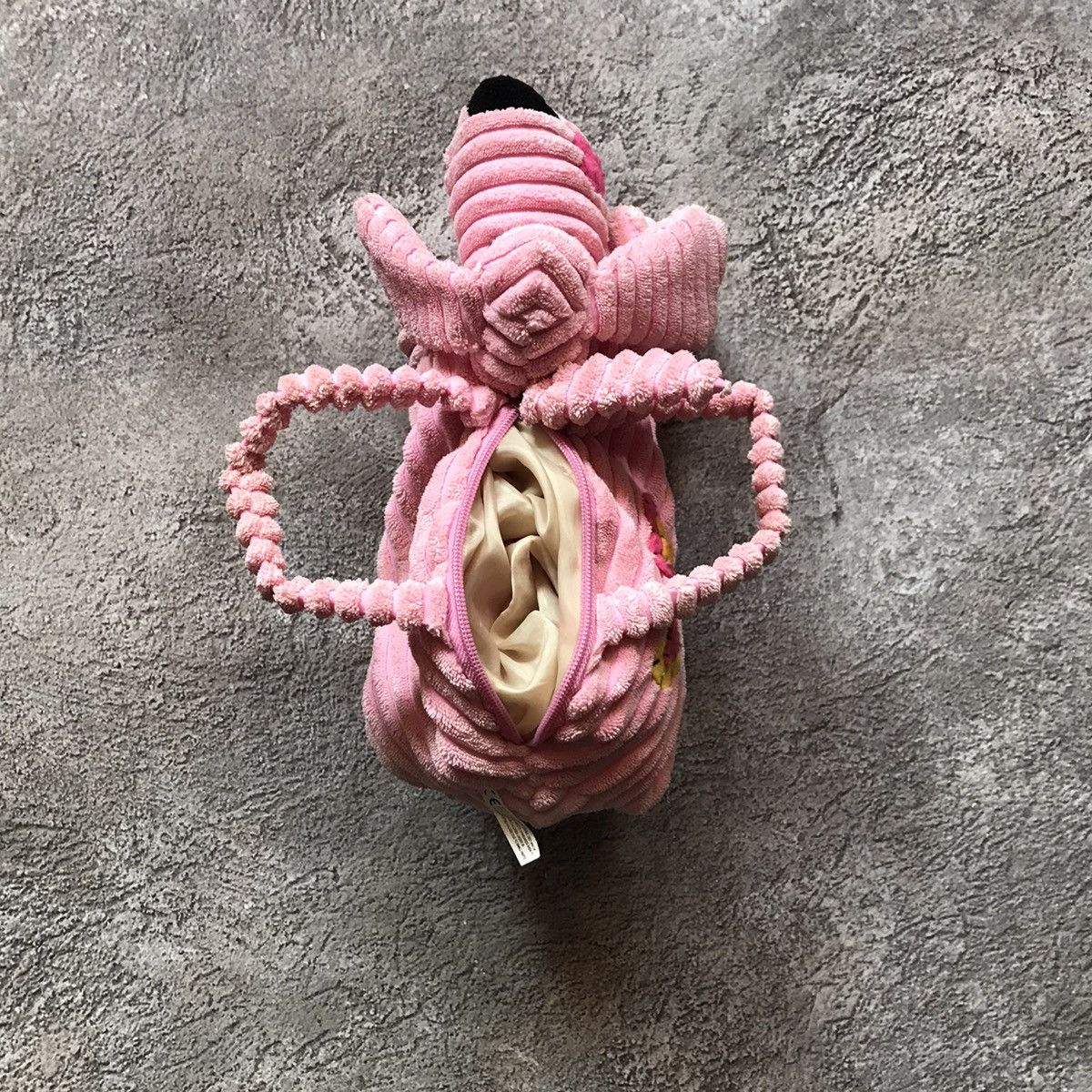 Vintage Vintage Y2K Pink Striped Dog Plush Backpack Toy Streetwear O Size ONE SIZE - 5 Thumbnail