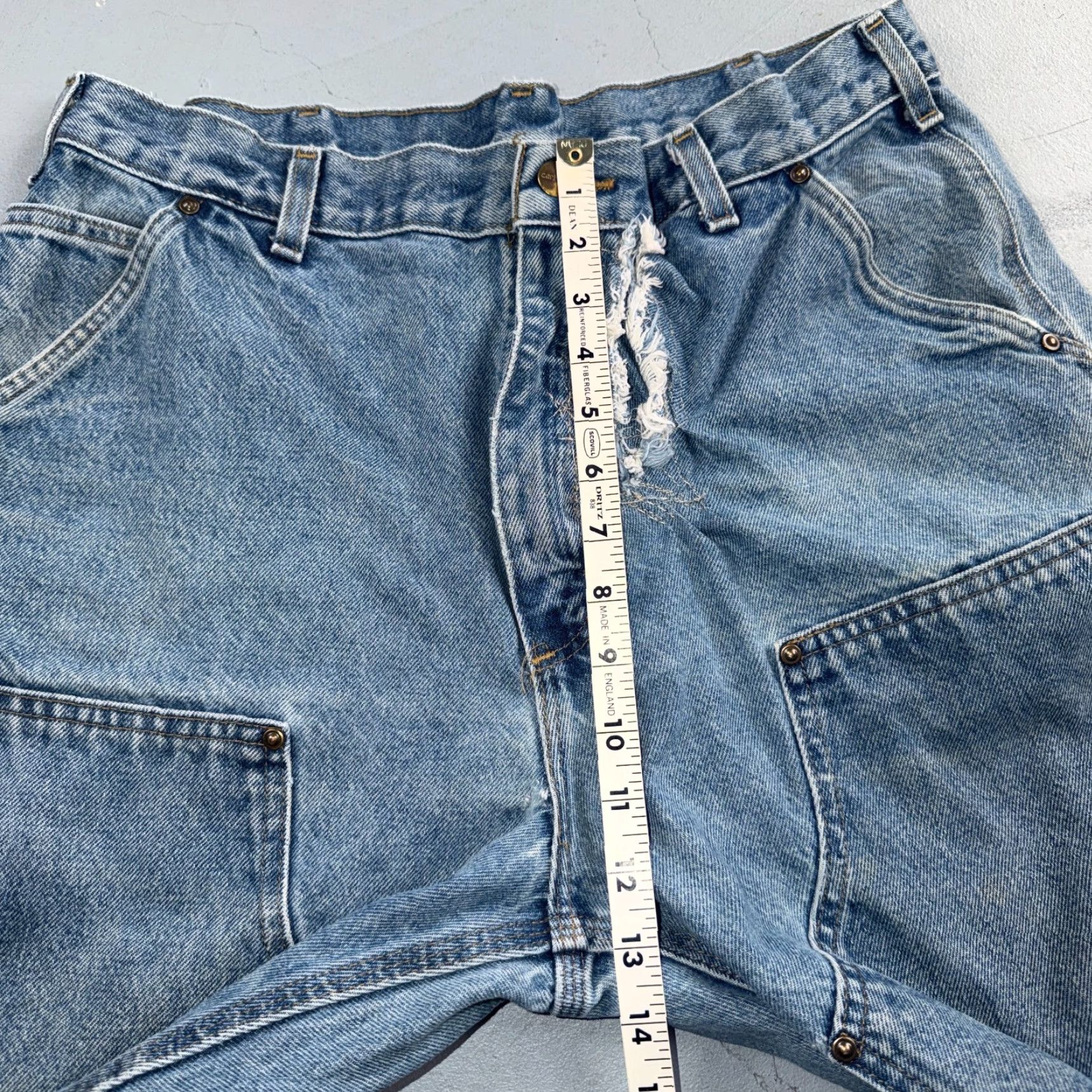 Carhartt VTG Carhartt Jeans Men’s DST 36x32 Double Knee Denim Workwear Thrashed Blue 5-Pocket Logo US Theme Carhartt Vintage Regular Size 36 Mens Jeans Size US 36 / EU 52 - 6 Thumbnail