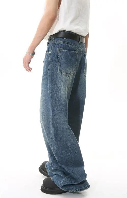 Japanese Brand × Jean Vintage washed high waist wide leg denim trousers Size US 32 / EU 48 - 4 Thumbnail