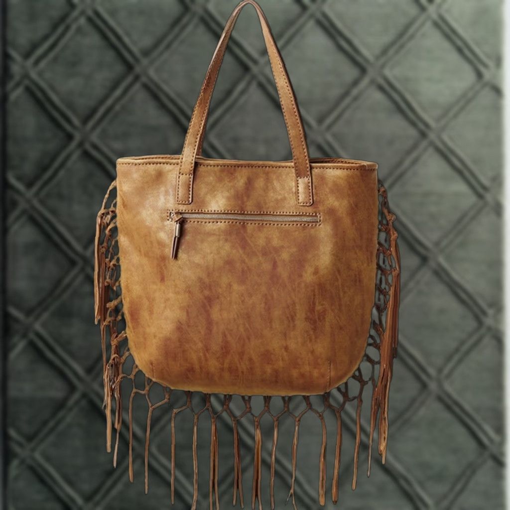 Steve Madden Steve Madden Shay Bucket Tote Large Tan Fringe Leather Trim NWT MSRP 5 Size ONE SIZE - 1 Thumbnail