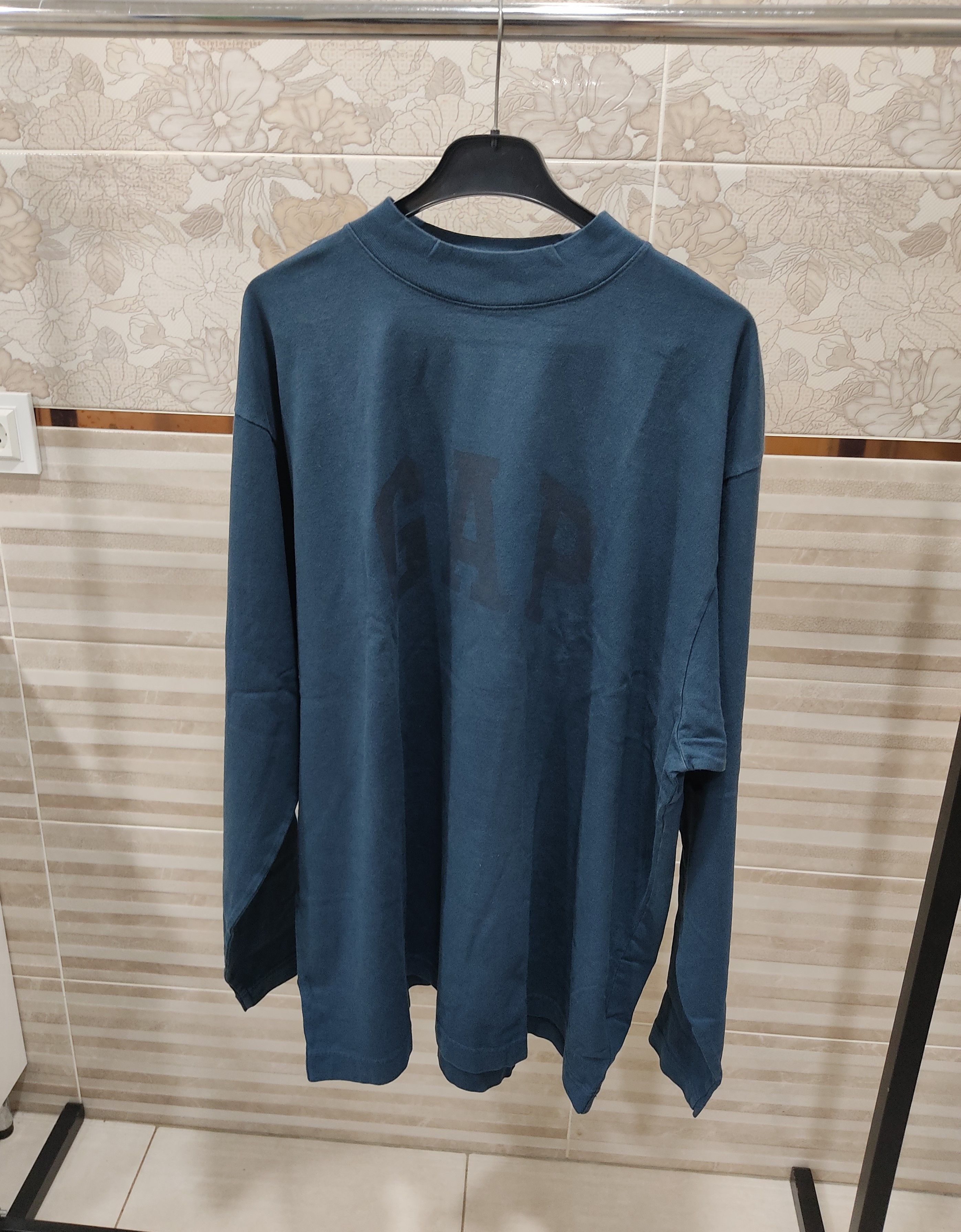 image of Yzy Gap Balenciaga Dove Dark Blue Long Sleeve, Men's (Size Medium)