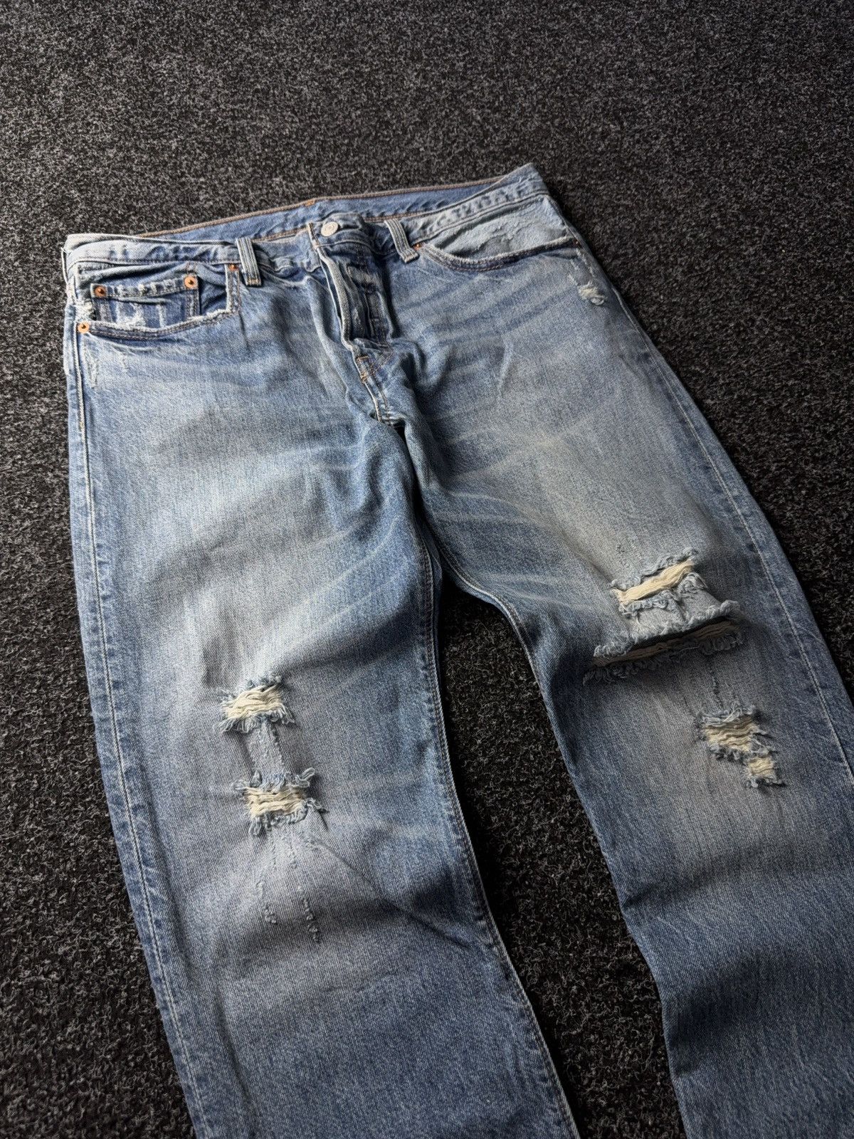 Levi's Vintage Clothing 00s 501 Levi’s Distressed Denim Pants Y2K Size US 34 / EU 50 - 5 Thumbnail