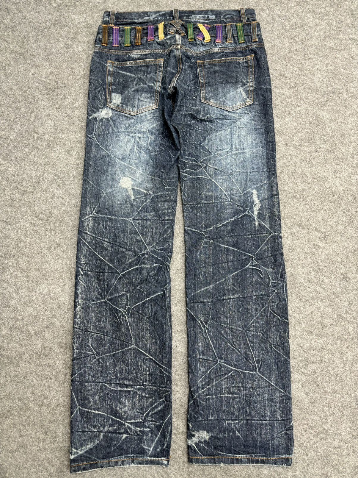 Japanese Brand 💥Double Waist💥Insane Japan Style Nylaus Distressd Denim F514 Size US 32 / EU 48 - 21 Thumbnail
