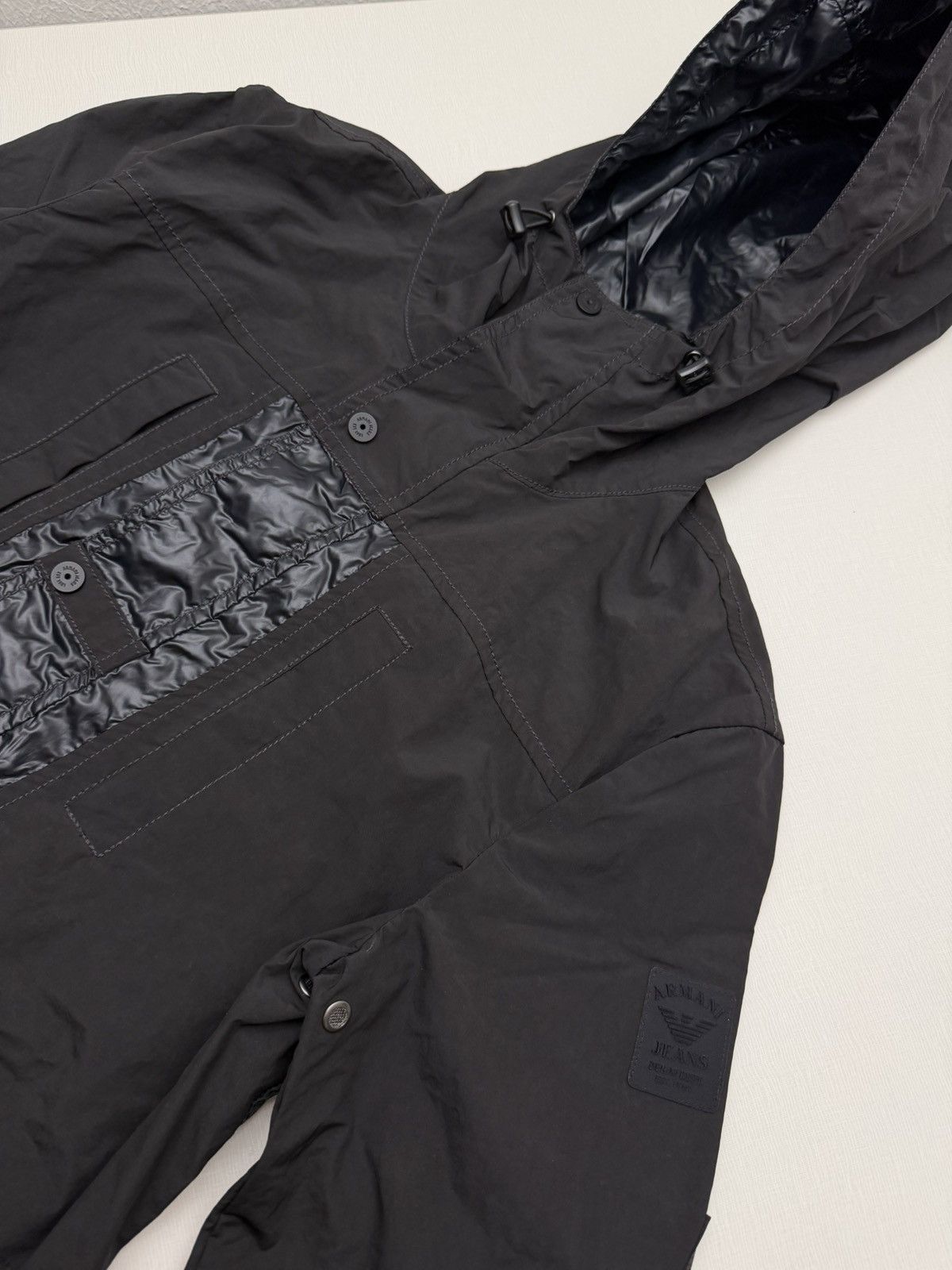 Emporio Armani Armani Jeans Windbreaker Hooded Jacket Size US S EU 48 Black Size US S / EU 44-46 / 1 - 4 Thumbnail