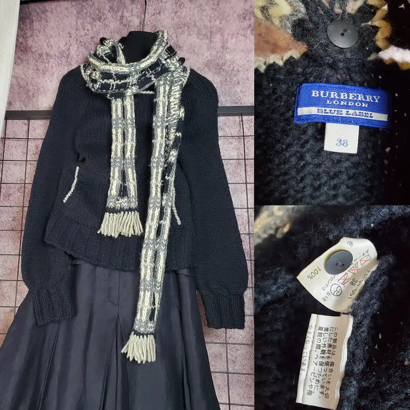 Burberry Burberry Women's Black Wool Check Knit Sweater Size S / US 4 / IT 40 - 1 Thumbnail