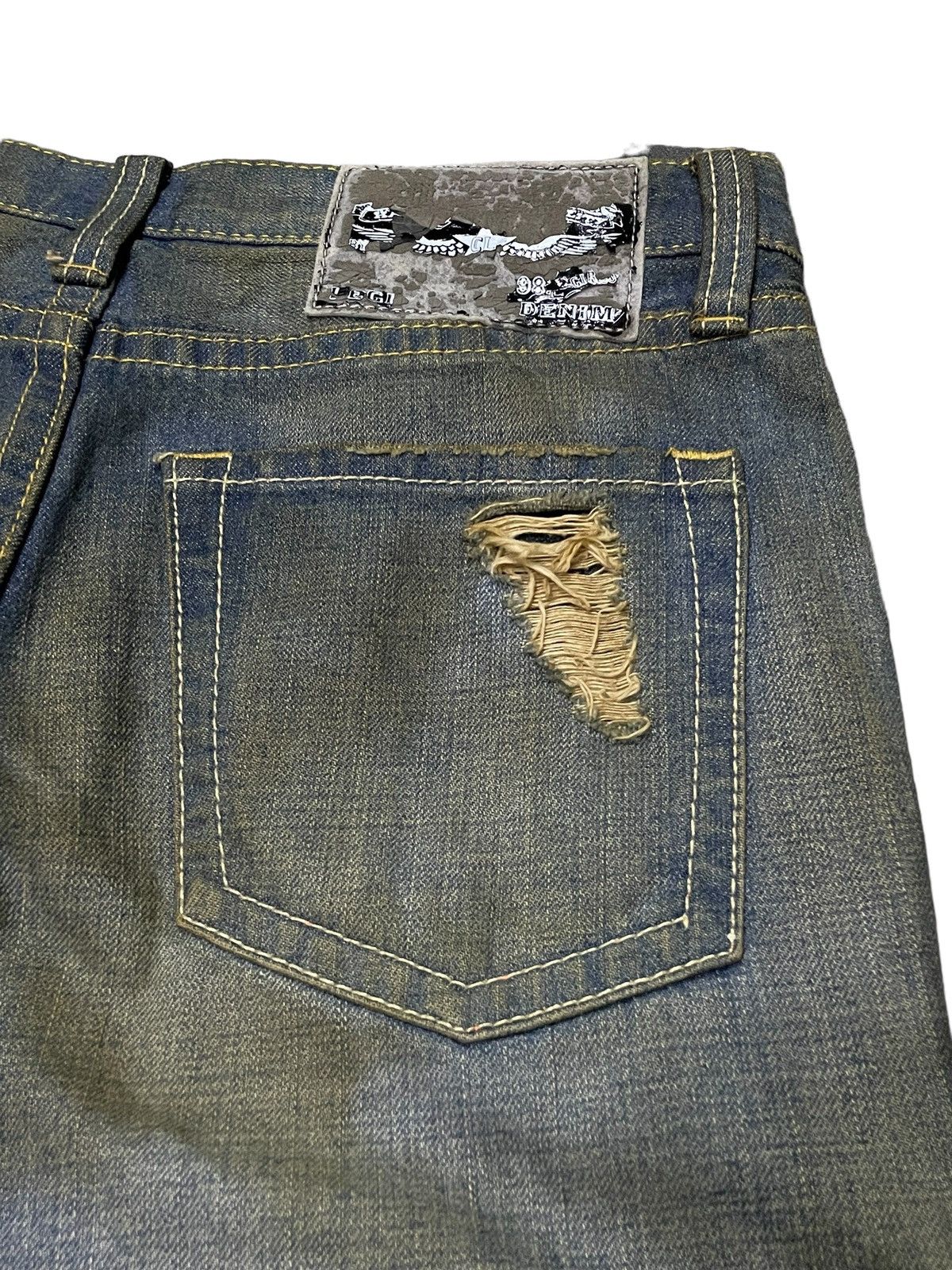 Hysteric Glamour × In The Attic Co&Lu Japan Mud Wash Distressed Jeans Size US 30 / EU 46 - 16 Thumbnail