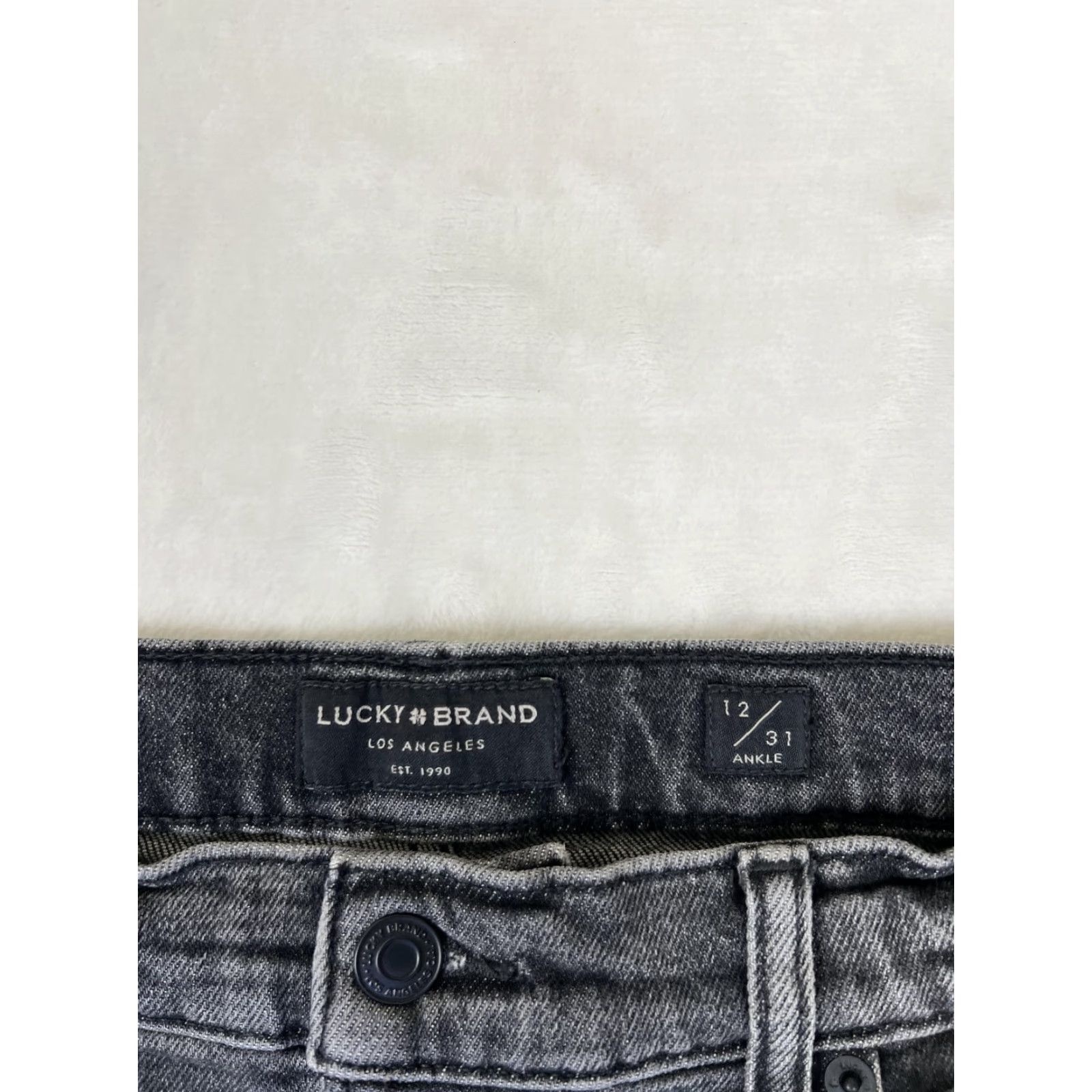 Lucky Brand Lucky Brand High Rise Mom Drew Jeans Womens 12 Gray Charcoal Distressed Denim Size 34" / US 12 / IT 48 - 7 Thumbnail