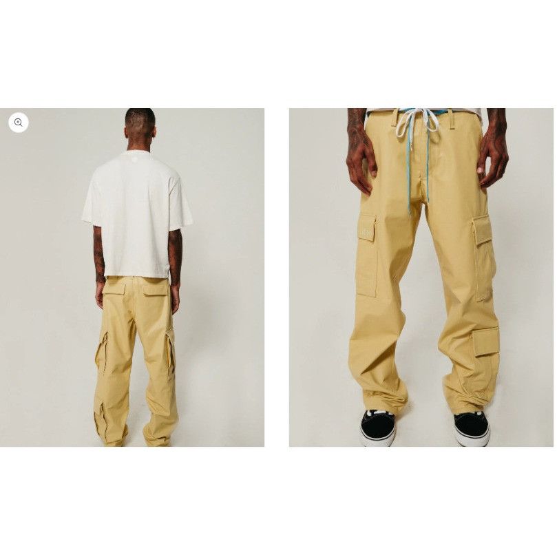 Other Liem Not Your Average leather Cargo Pant Size 36 color yello Size US 36 / EU 52 - 1 Thumbnail