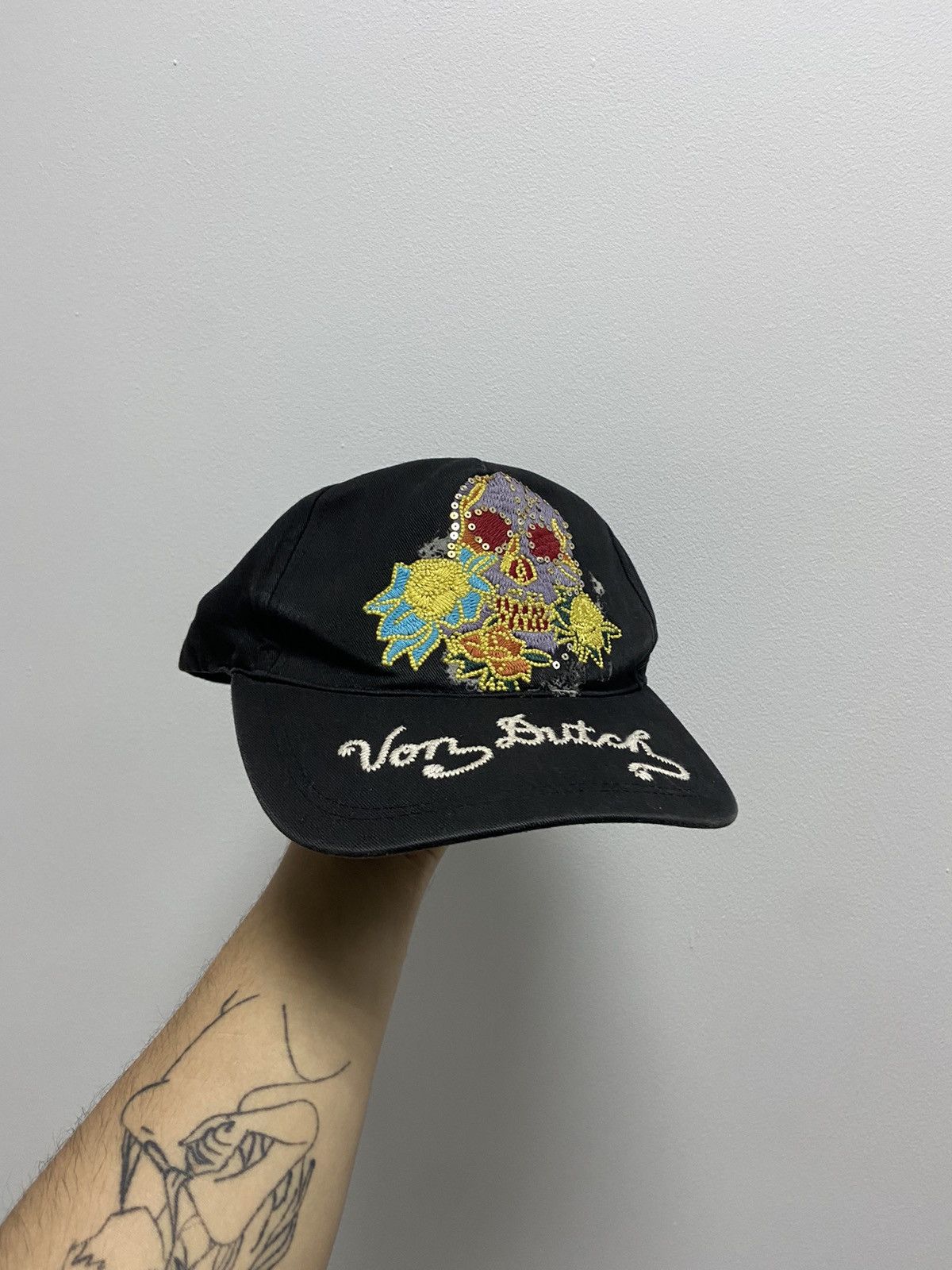 Vintage × Von Dutch Von Dutch Cap Vintage Y2K Big Logo Skate Grid Skull Size ONE SIZE - 1 Thumbnail