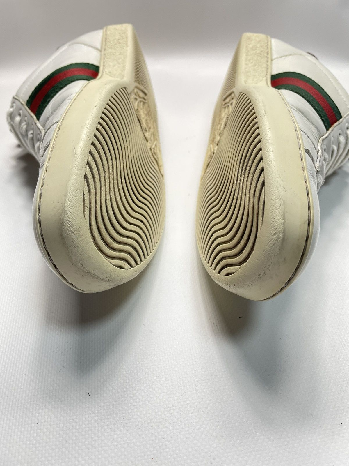 Gucci Gucci Ace Bee Embroidered Web White Leather Trainer Size US 8 / EU 41 - 5 Thumbnail