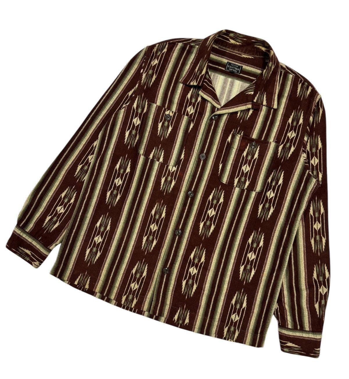 Schott Vtg🔥Schott Bros Nyc Native Navajo Camp Collar Shirt Size US M / EU 48-50 / 2 - 6 Thumbnail