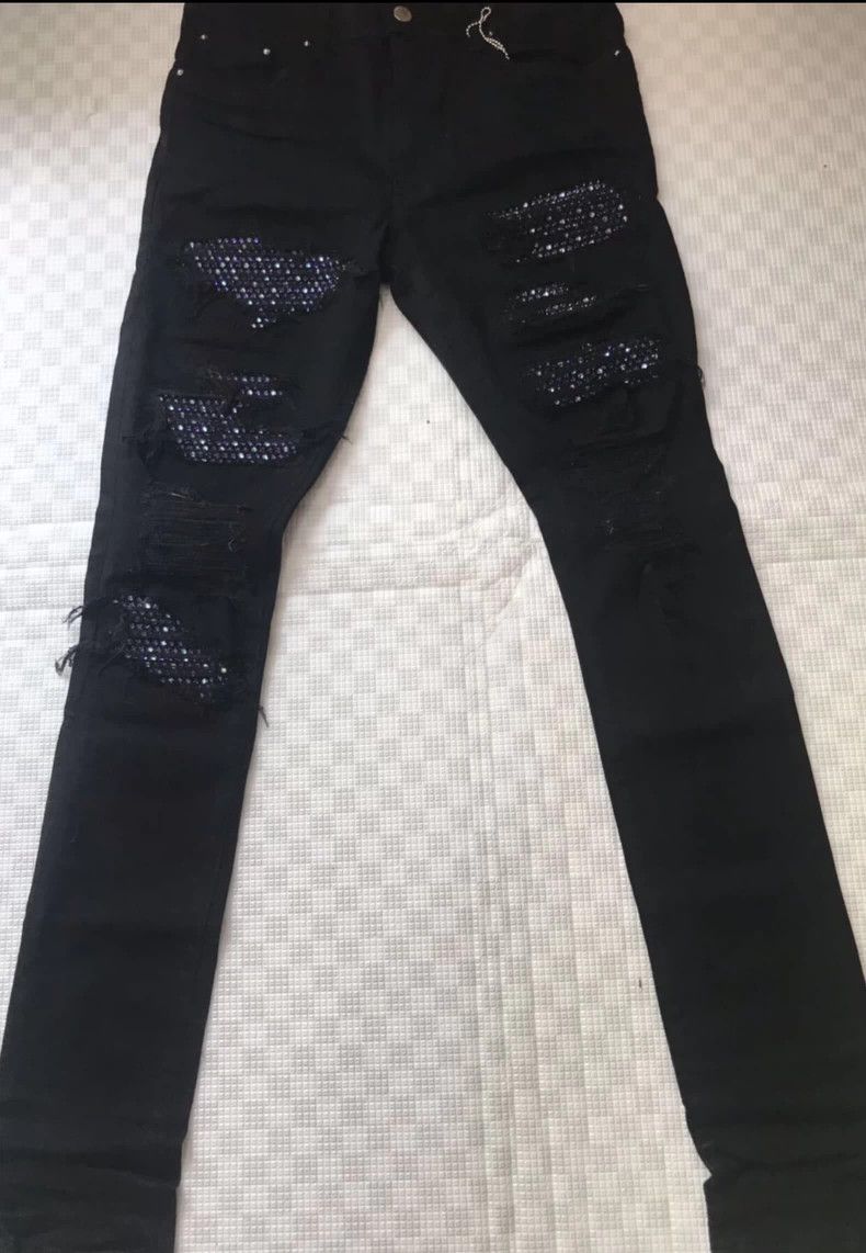Amiri Amiri limited high-end purple dual-color diamond denim pan Size US 31 - 1 Thumbnail