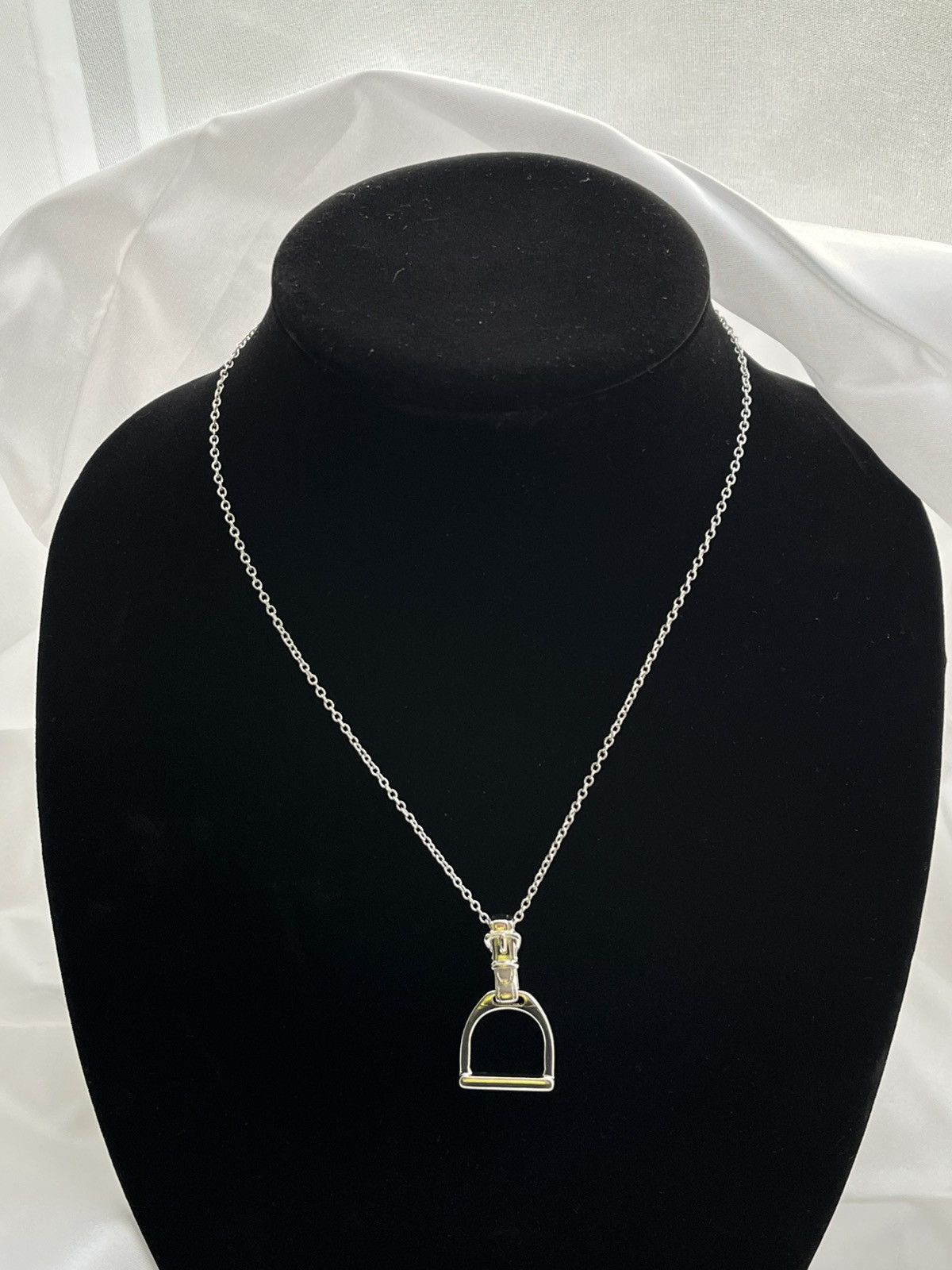 Vintage Tiny Stirrup Horse Pendant Sterling Silver Size ONE SIZE - 1 Thumbnail