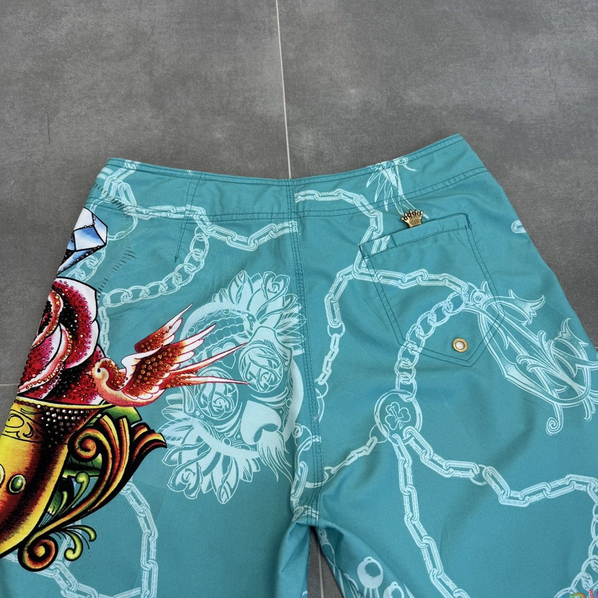 Christian Audigier Christian Audigier Surf Style Tattoo Y2K Board Men Shorts Size US 33 - 22 Thumbnail