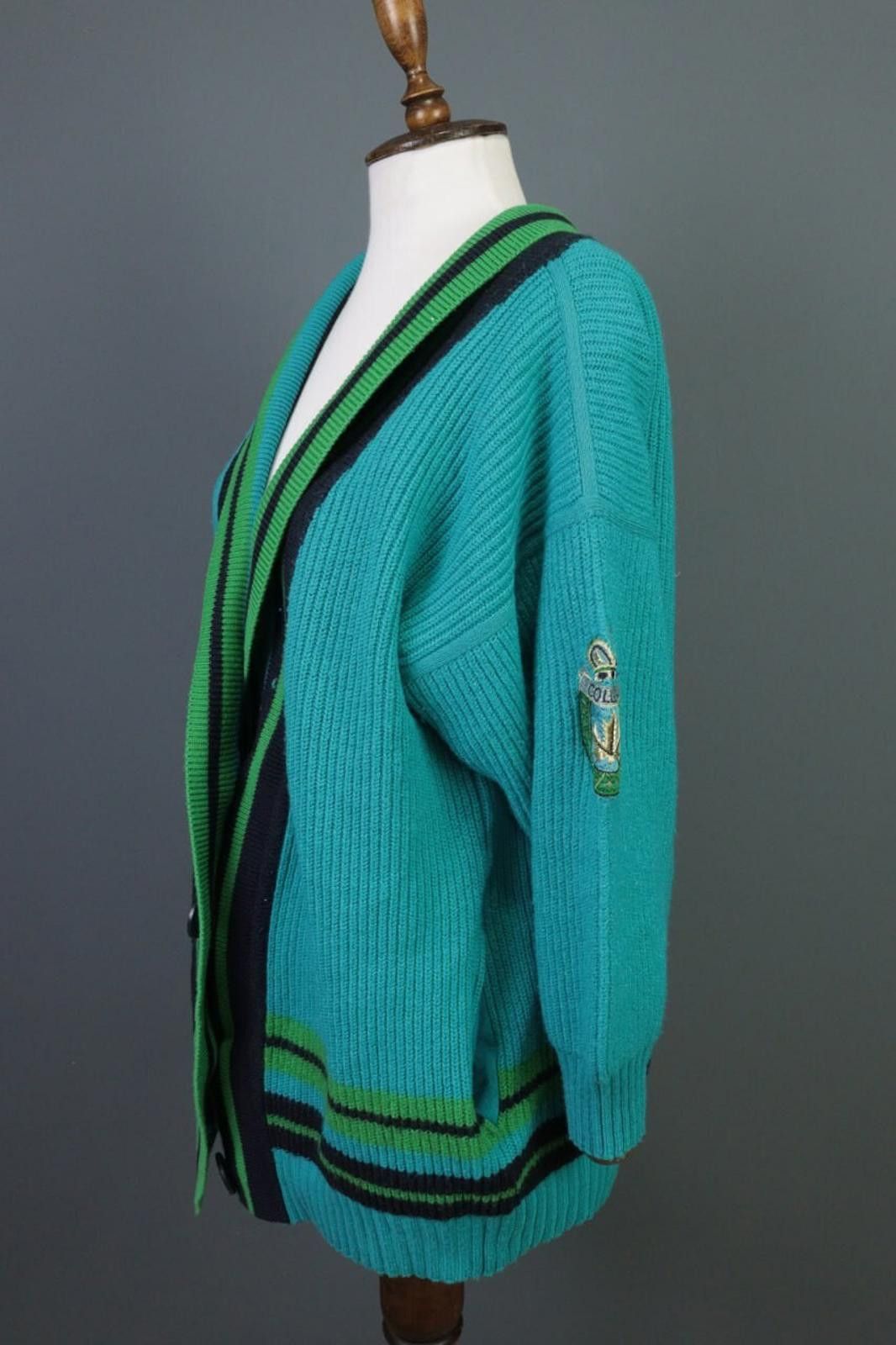 Christian Dior Monsieur Mondi Blue Colege Vintage Wool Knit 3 Sweater Size 38 / M Size M / US 6-8 / IT 42-44 - 9 Thumbnail