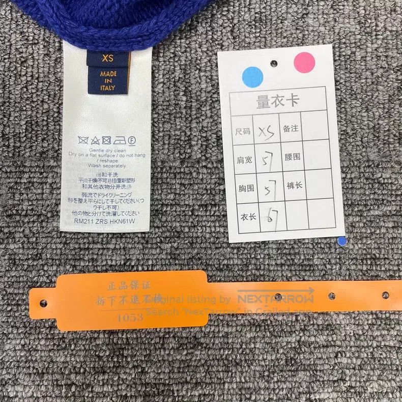 Louis Vuitton Louis Vuitton Blue checkerboard arm logo jacquard knit swe Size US XS / EU 42 / 0 - 8 Thumbnail