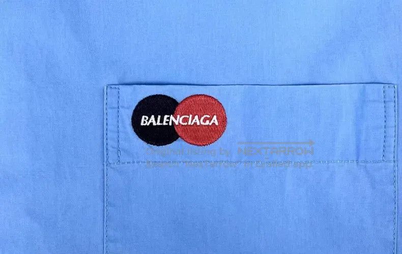 Balenciaga Balenciaga Blue Pocket Embroidered Mastercard Letter Logo Size XS / US 0-2 / IT 36-38 - 5 Thumbnail