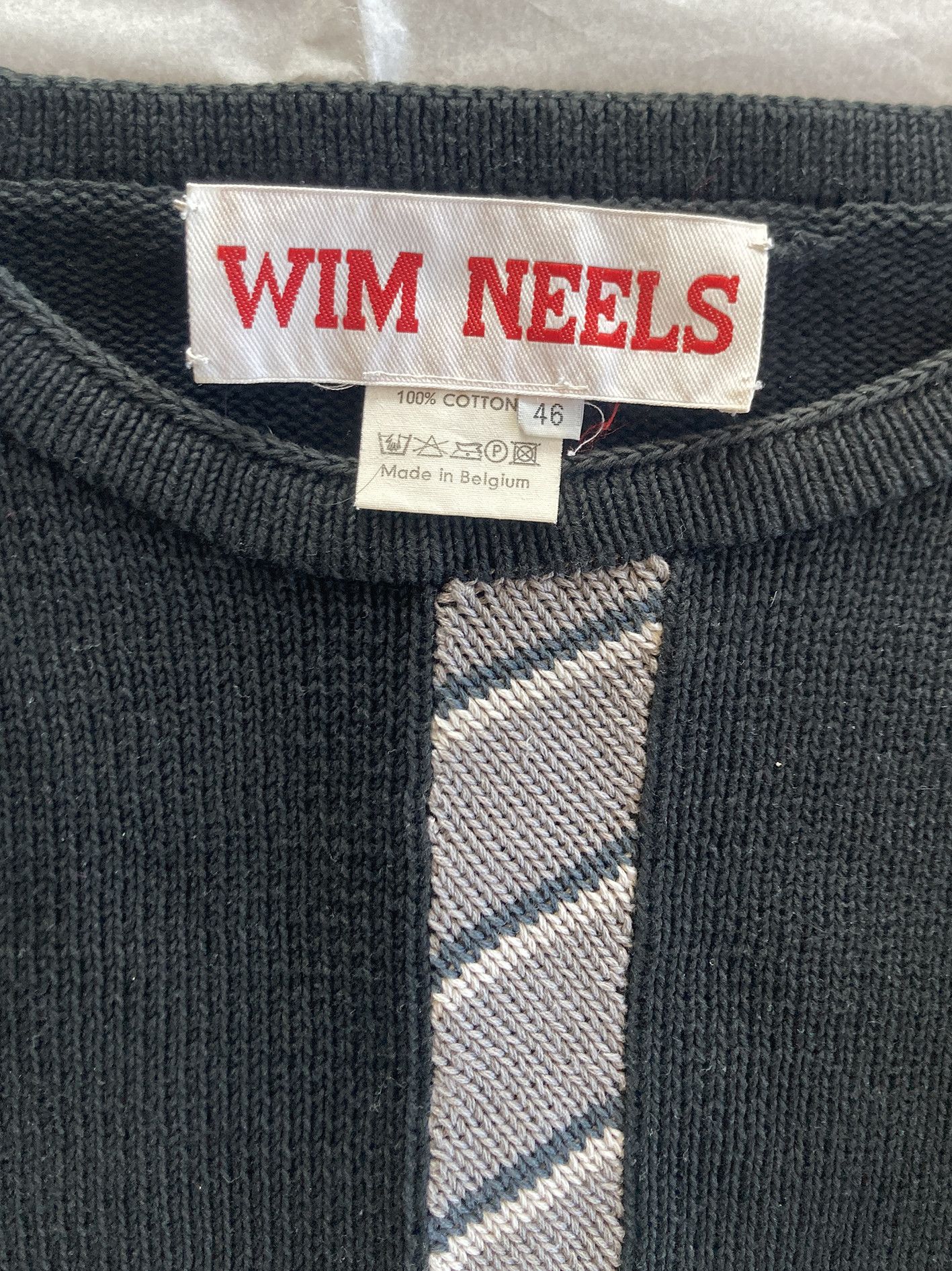 Wim Neels Sweater with diagonal pattern panel Size US S / EU 44-46 / 1 - 2 Thumbnail