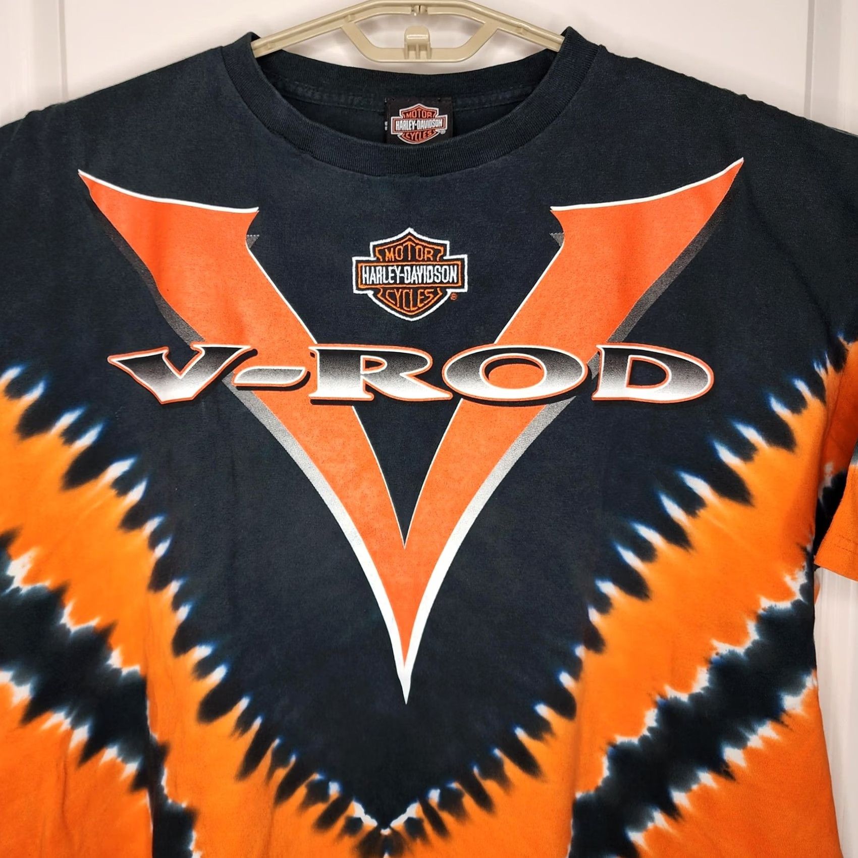 Harley Davidson Harley-Davidson V-Rod Shirt Mens 2XL Orange Black Tie-Dye Graphic Tee Motorcycle Size US XXL / EU 58 / 5 - 2 Thumbnail