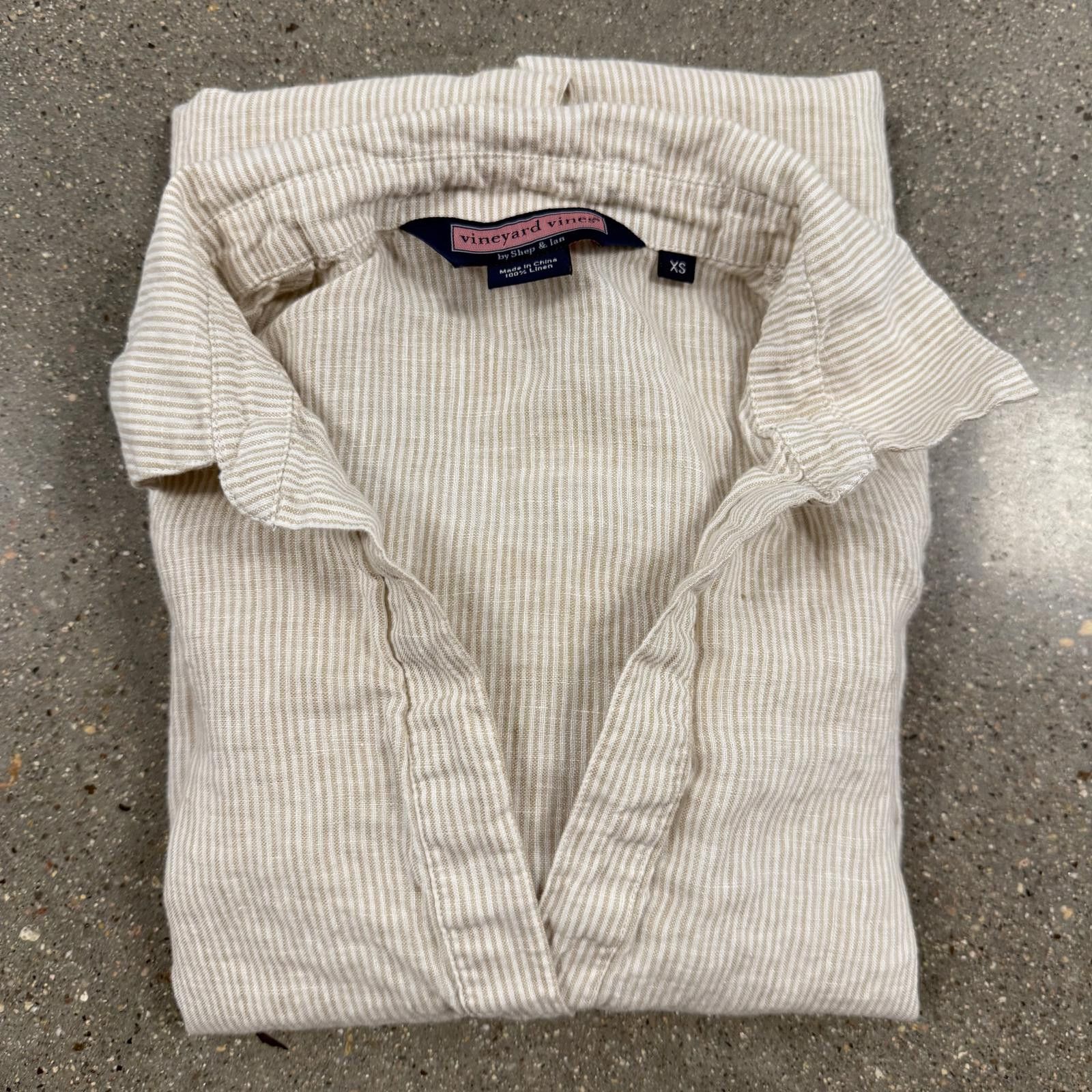 Vineyard Vines Vineyard Vines Women's 100% Linen Tunic - XS Blouse Size XS / US 0-2 / IT 36-38 - 6 Thumbnail