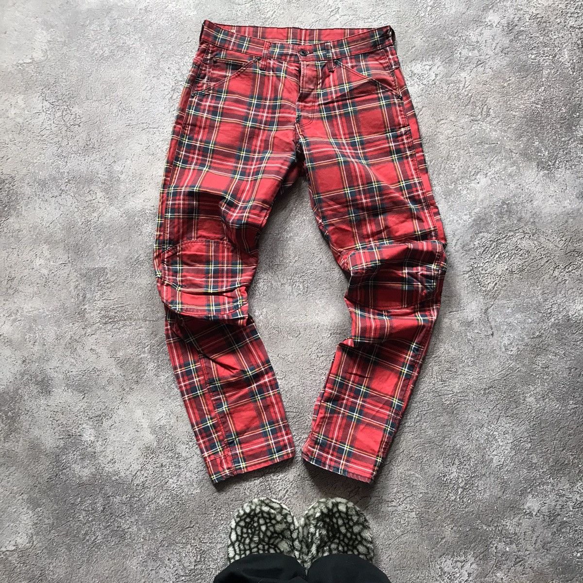 Vintage Vintage 90s Plaid Baggy Cargo Pants Grunge Distressed 30 Size US 30 / EU 46 - 2 Thumbnail