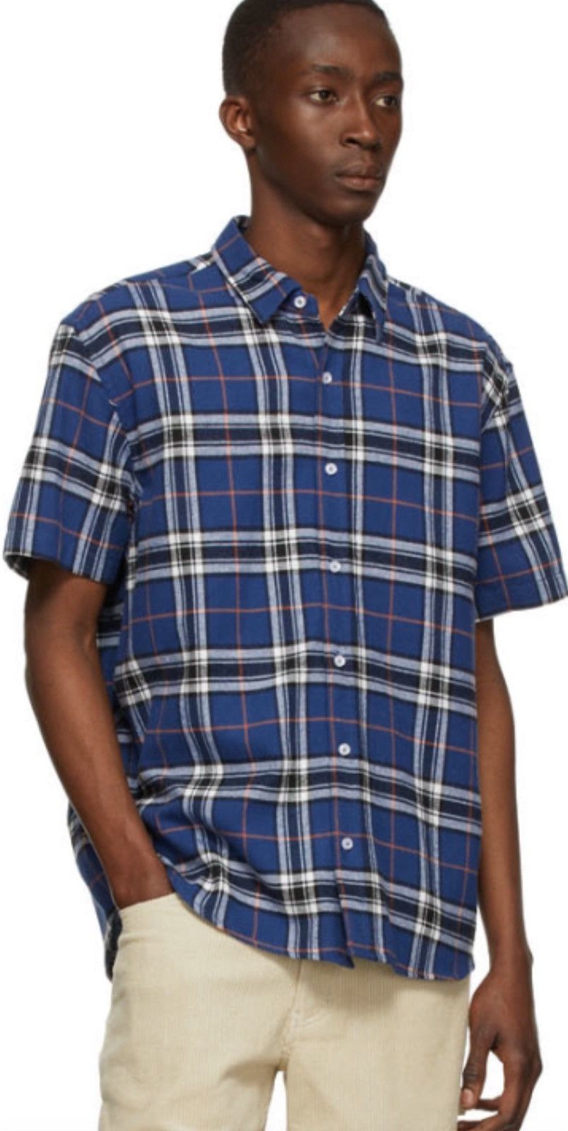 Noon Goons Noon Goons Blue Flannel Short Sleeve Shirt Size US XL / EU 56 / 4 - 3 Thumbnail