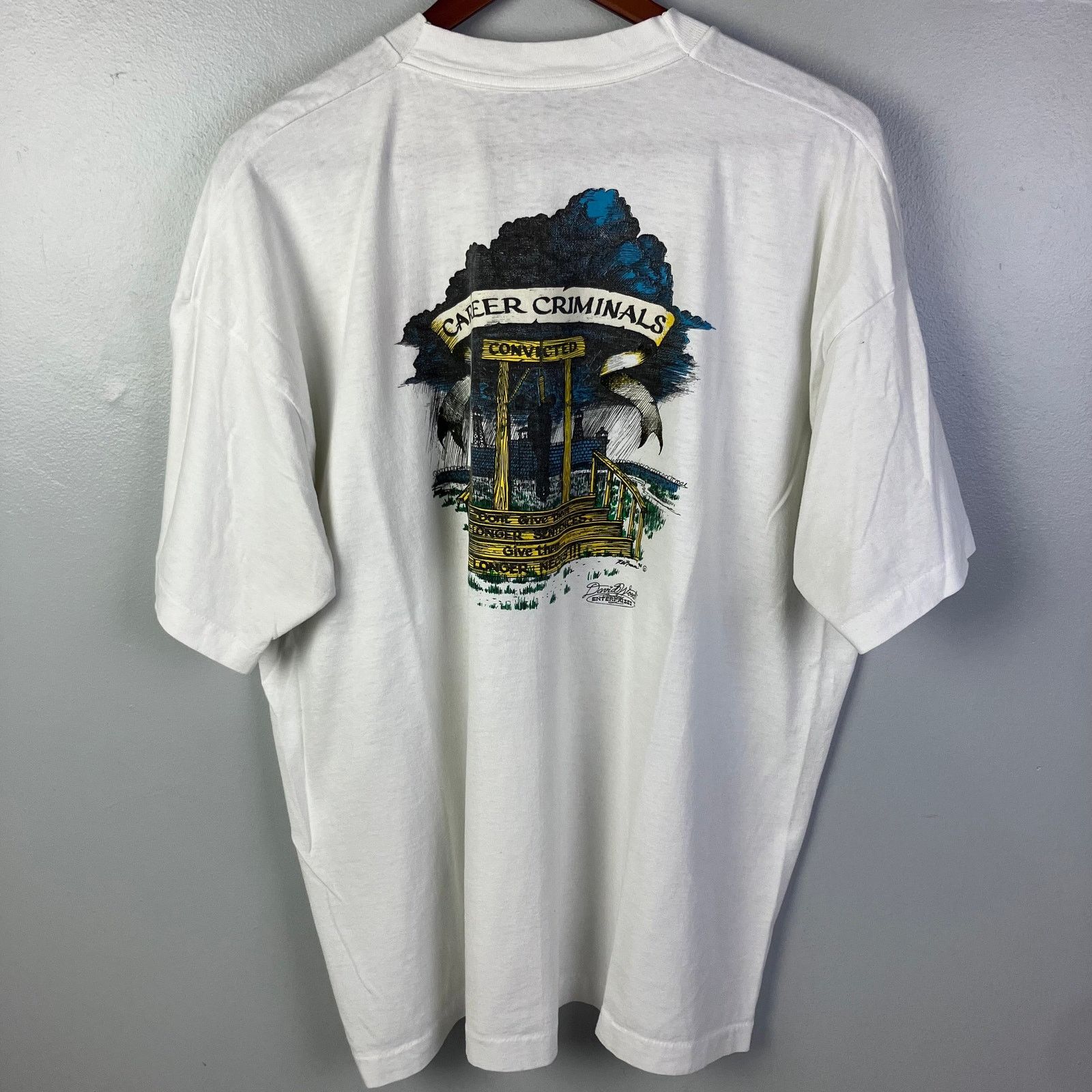 Vintage 1994 Citizens For The Death Penalty Career Criminals T-shirt Size US XL / EU 56 / 4 - 3 Thumbnail