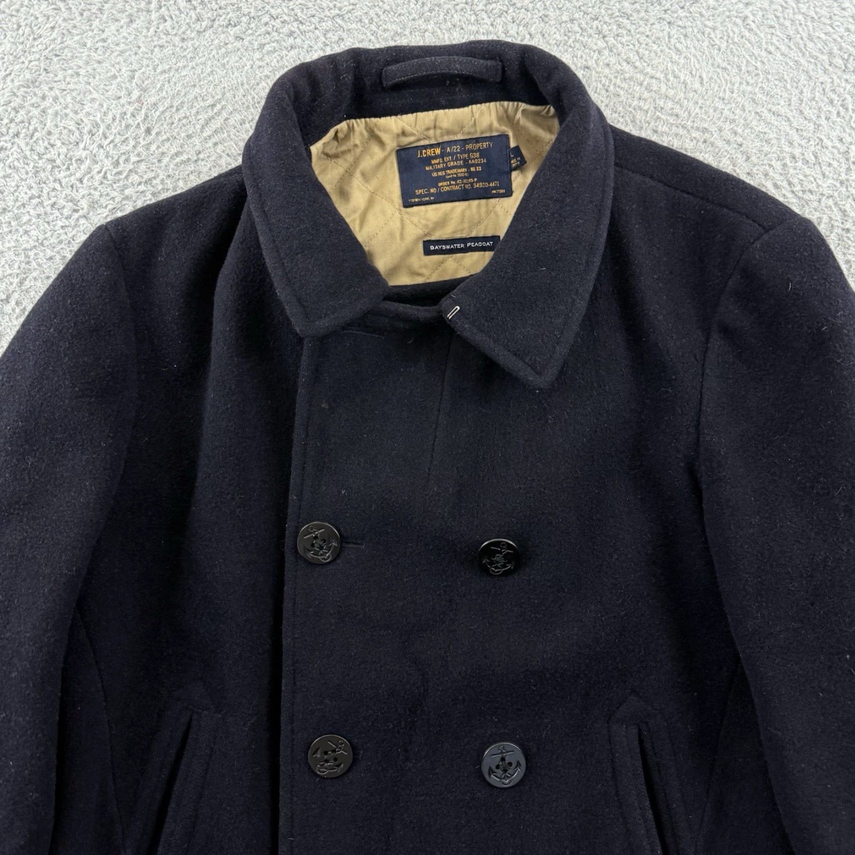 J.Crew J.Crew Bayswater Peacoat Mens Large Wool Tweed Twill Coat Size US L / EU 52-54 / 3 - 3 Thumbnail
