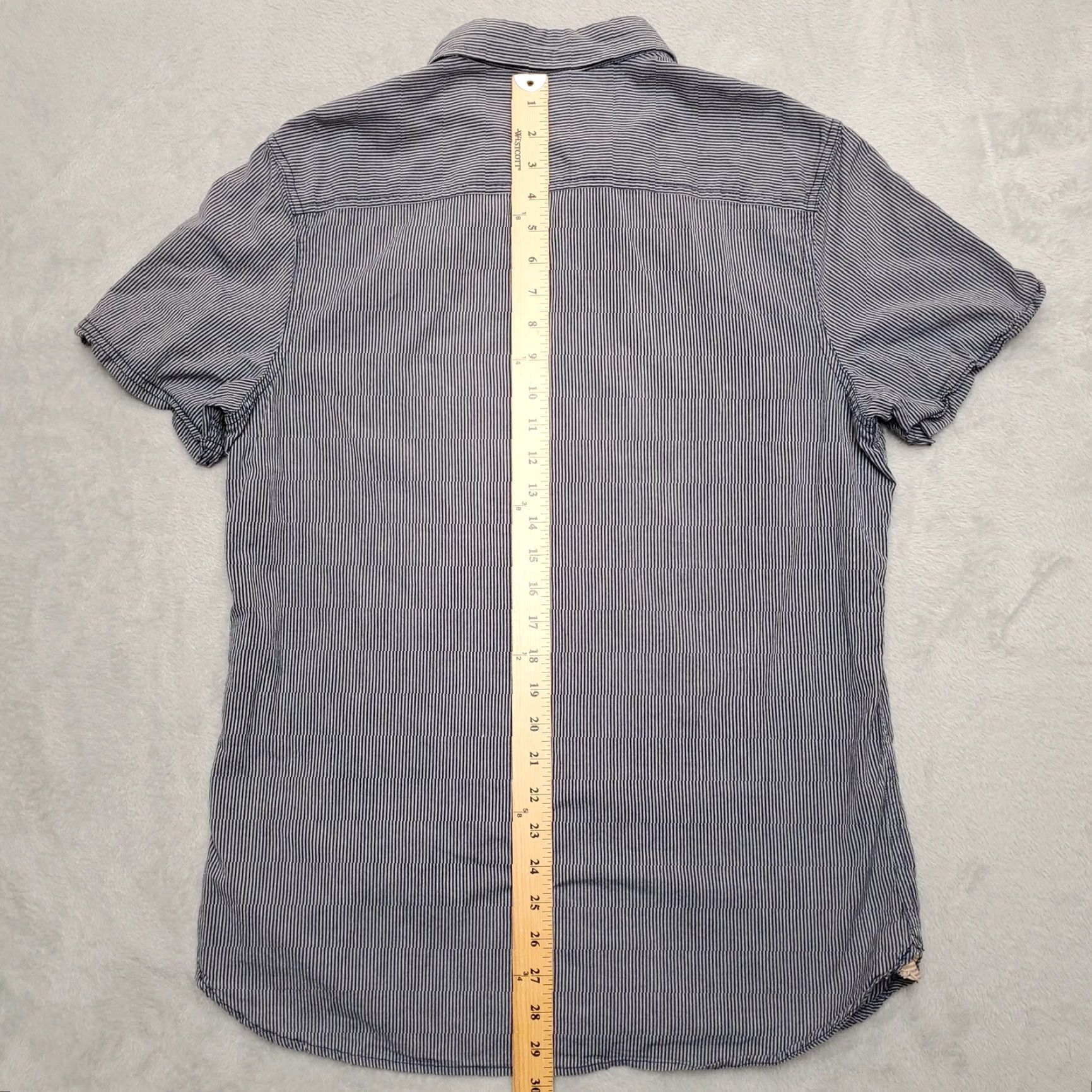 Vintage Wallin & Bros Shirt Mens L Gray Black Striped Short Sleeve Button Casual Size US L / EU 52-54 / 3 - 7 Thumbnail