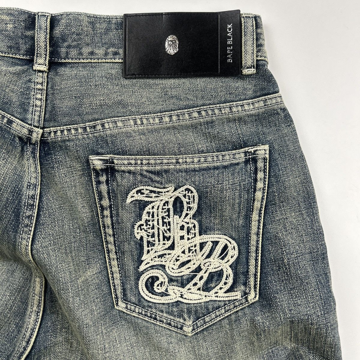 Bape Bape Black Distressed Jeans Size US 33 - 9 Thumbnail