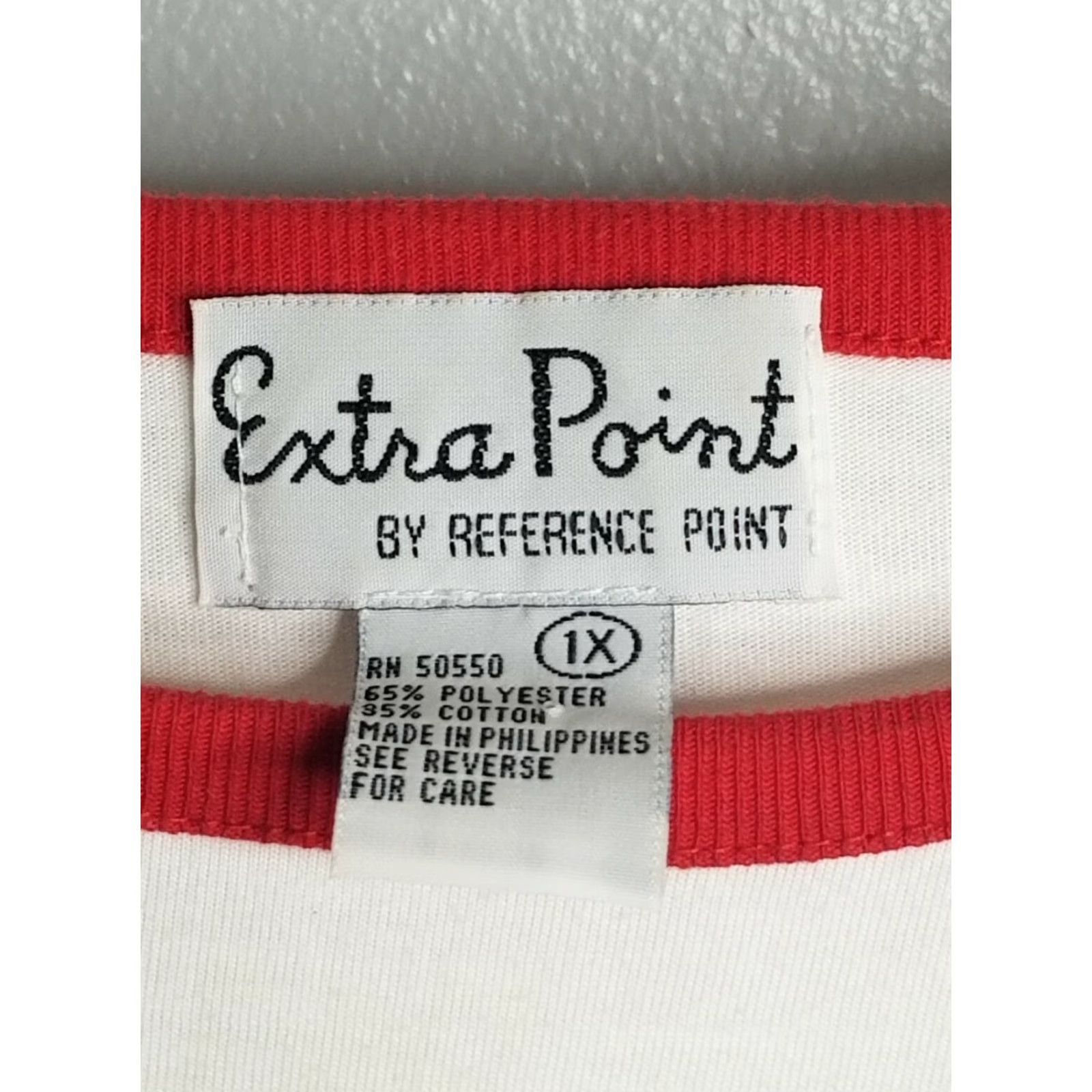 Vintage VINTAGE Extra Point T-Shirt Plus Size 1X White Long Sleeve Sequin 80s Casual Womens Size XL / US 12-14 / IT 48-50 - 3 Thumbnail