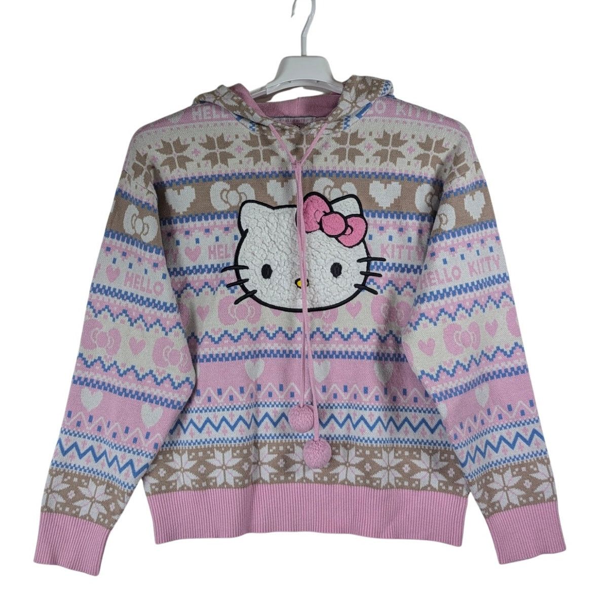 Forever 21 Hello Kitty x Forever 21 Holiday Fair Isle Hoodie Rare Small Size S / US 4 / IT 40 - 2 Thumbnail
