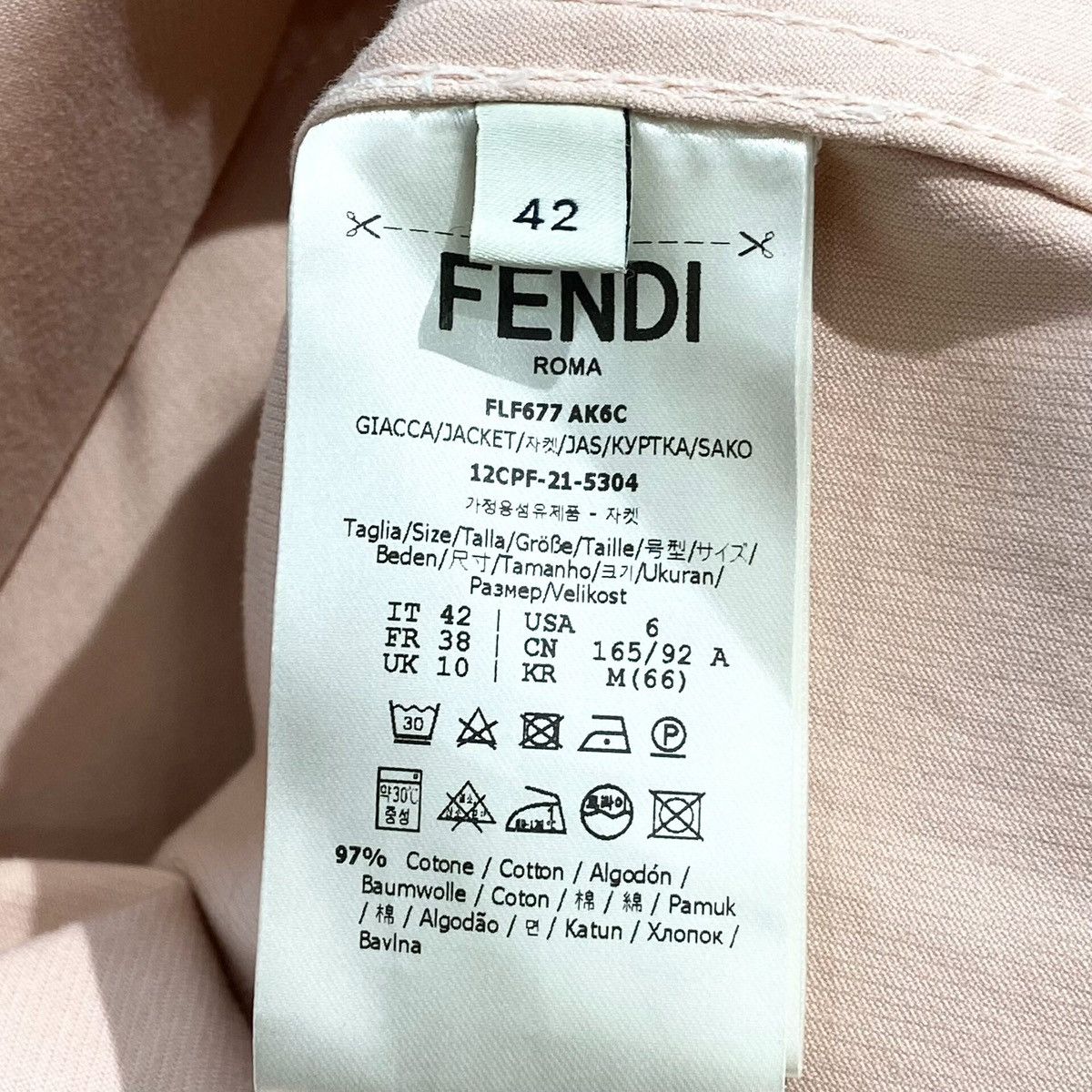 Fendi Fendi Orange-Pink Logo Monogram Cotton Collared Jacket Size M / US 6-8 / IT 42-44 - 4 Thumbnail