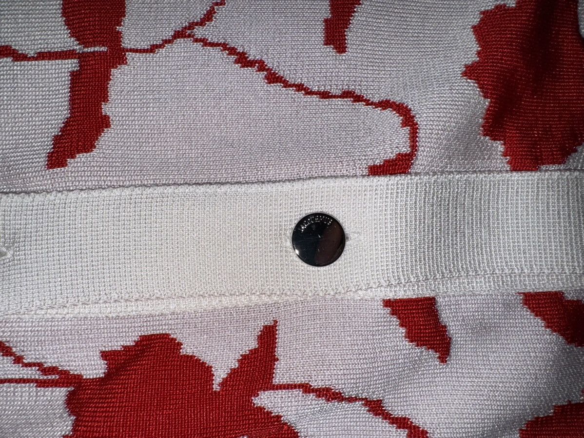 Jacquemus Jacquemus Men's Rose Knit Polo Shirt in White/Red Size US XL / EU 56 / 4 - 5 Thumbnail