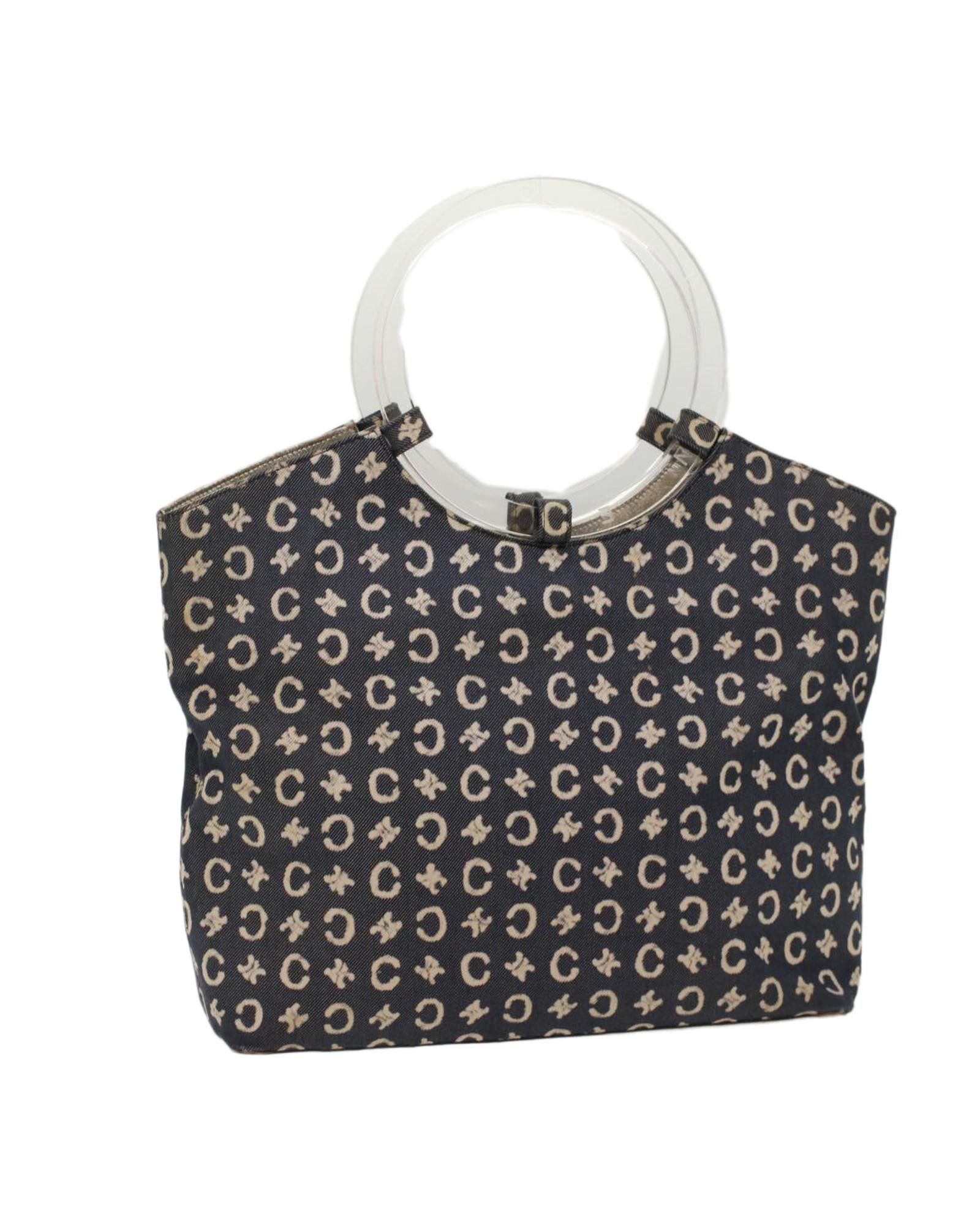 image of Celine Navy Canvas Hand Bag, Women's