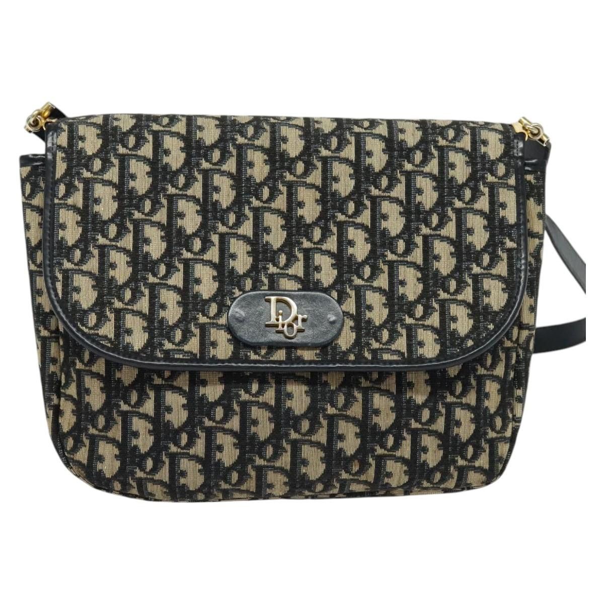 Dior DIOR Trotter Canvas Shoulder Bag Navy Gold Size ONE SIZE - 2 Thumbnail