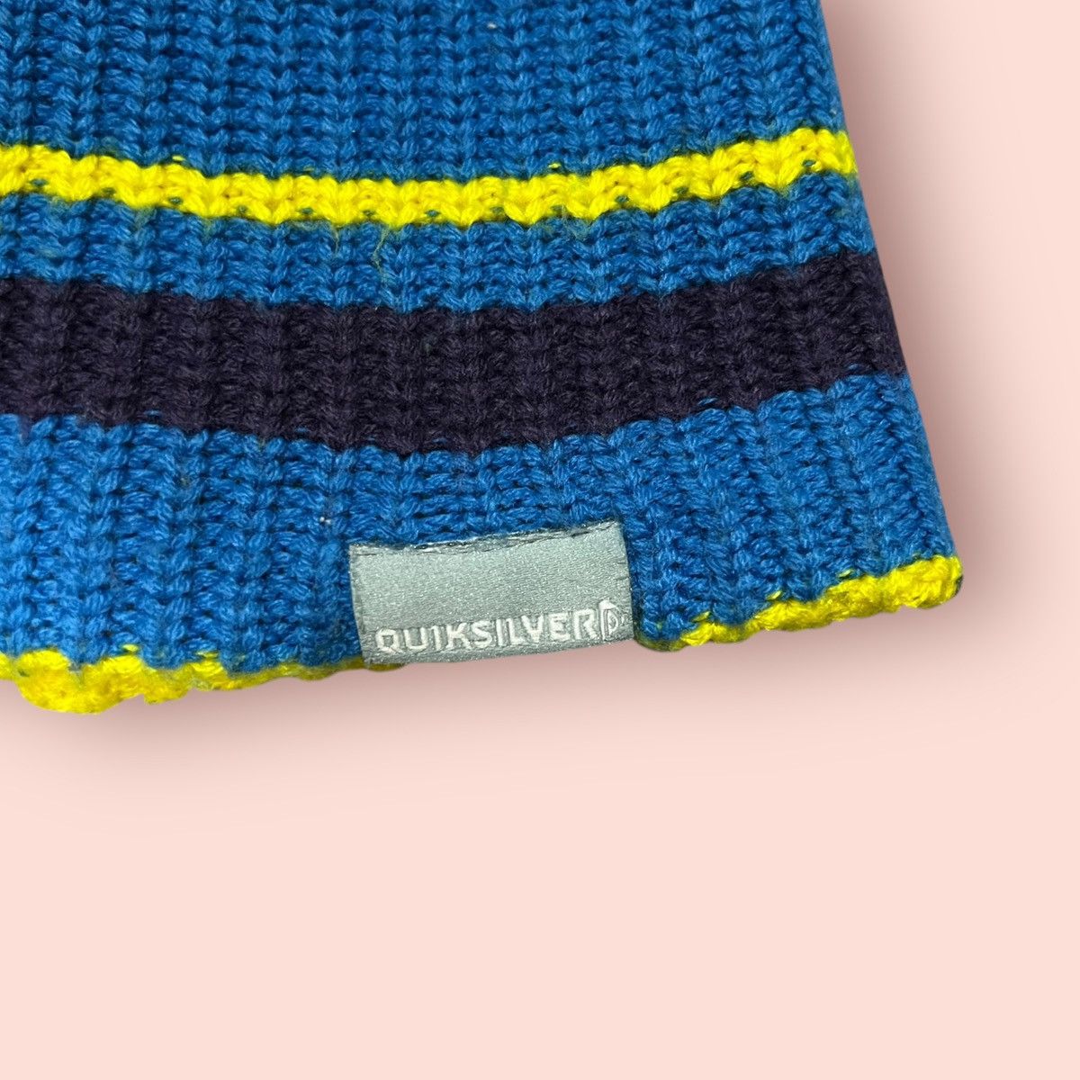 Quiksilver × Vintage VINTAGE QUIKSILVER DOUBLE LAYER STRIPED KNITTED BEANIE Size ONE SIZE - 20 Thumbnail