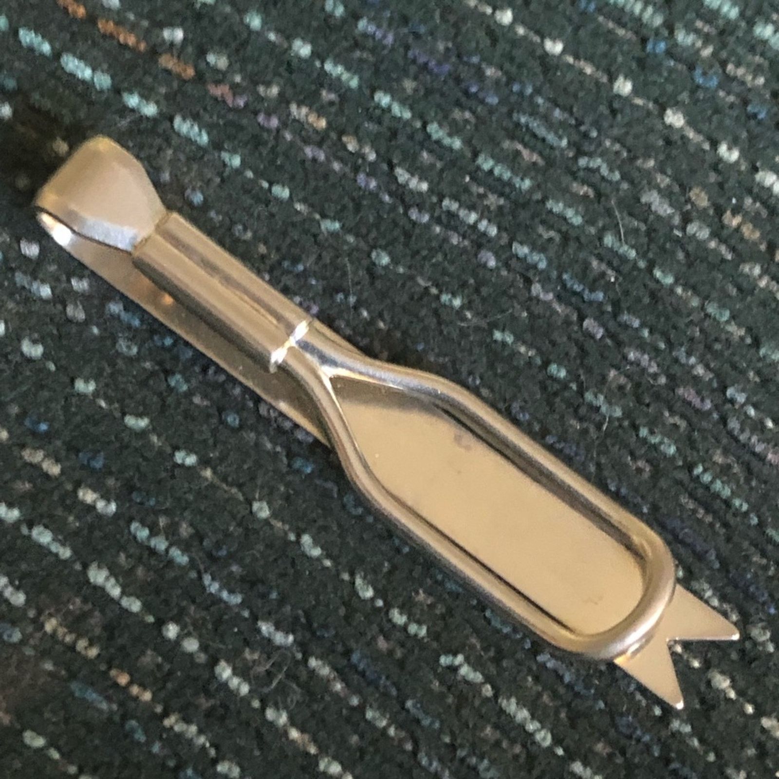 Vintage Vintage gentleman silver ribbon tie bar clip Size ONE SIZE - 2 Thumbnail