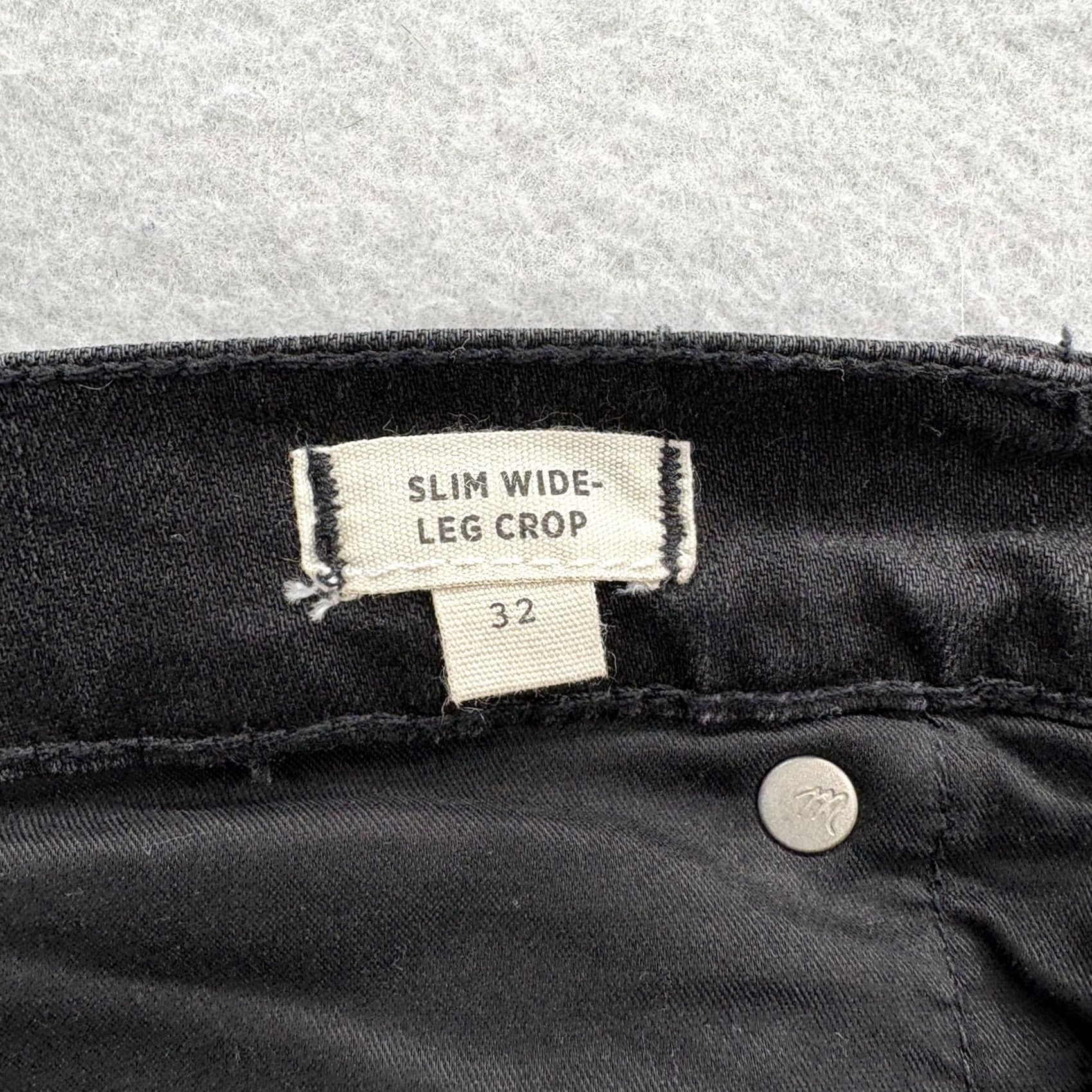 Madewell Madewell Jeans Womens 32 Black Dark Wash High Rise Slim Wide-Leg Crop Denim Pants Size 24" / US 00 / IT 34 - 4 Thumbnail