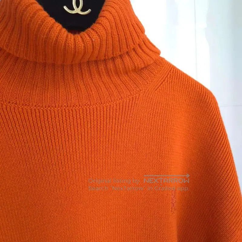 Loewe Loewe Orange Wool Embroidered Long Sleeve Sweater . Size S / US 4 / IT 40 - 7 Thumbnail
