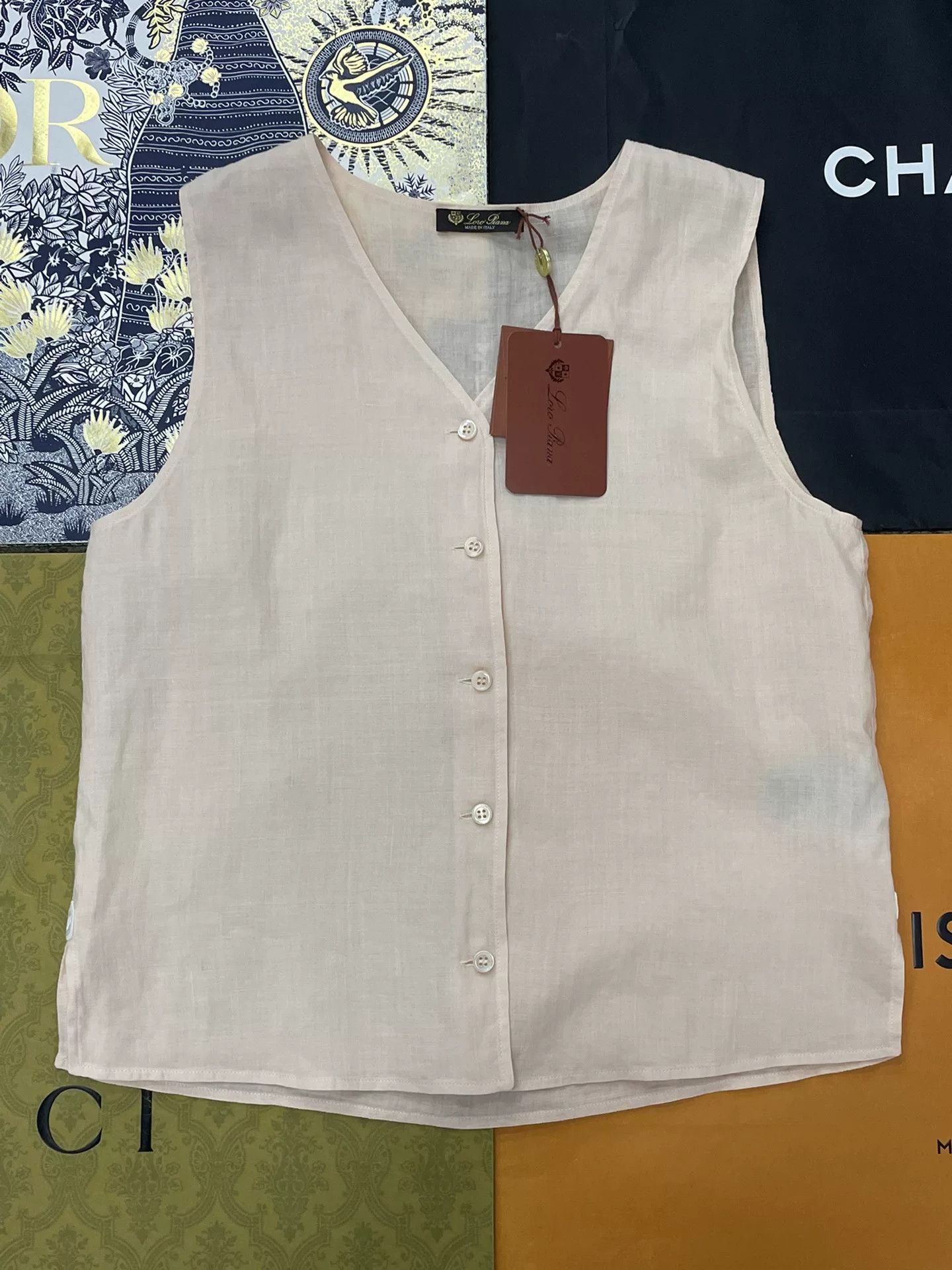 Loro Piana Loro Piana LP25 Linen Vest Size US XXS / EU 40 - 1 Thumbnail