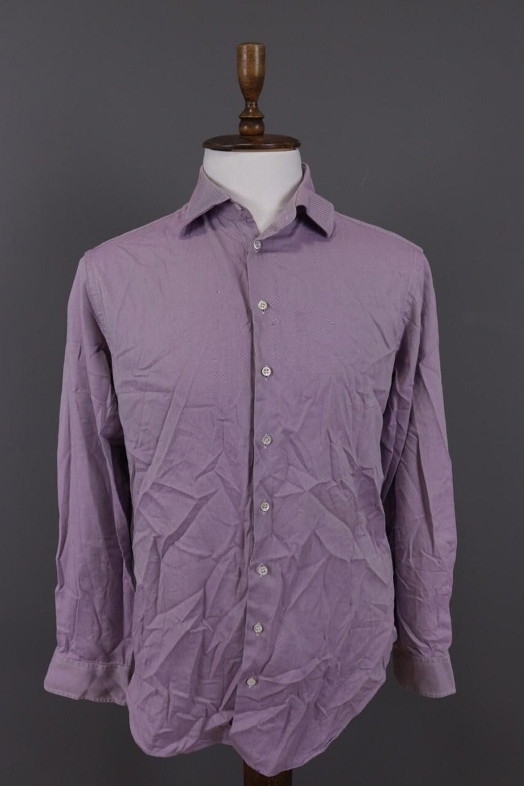 Giorgio Armani Giorgio Armani Purple Pinstripe Shirt Size 39 / 15 1/2 Size US M / EU 48-50 / 2 - 1 Thumbnail