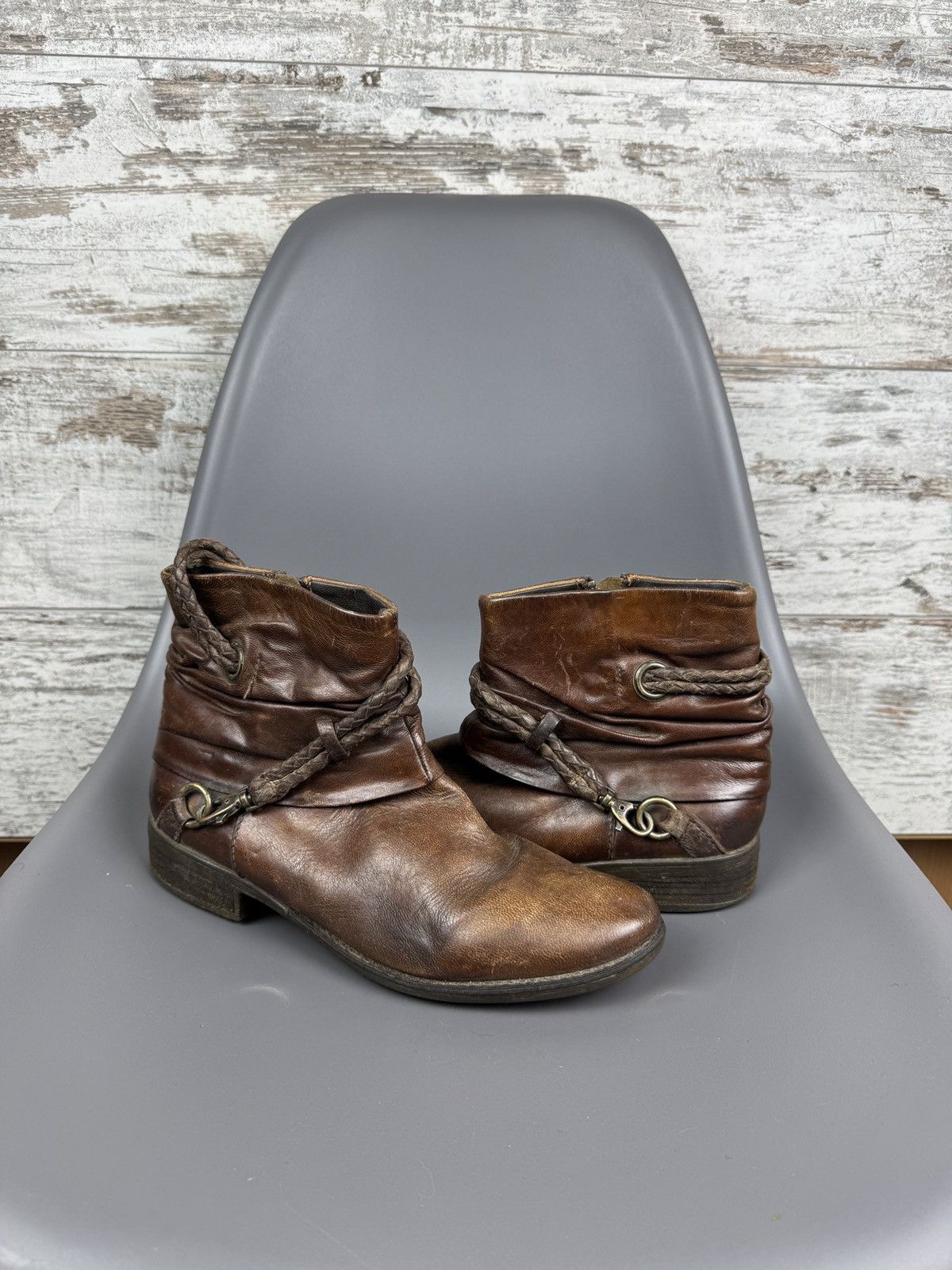 00s archive diesel leather boots y2k Diesel × Japanese Brand