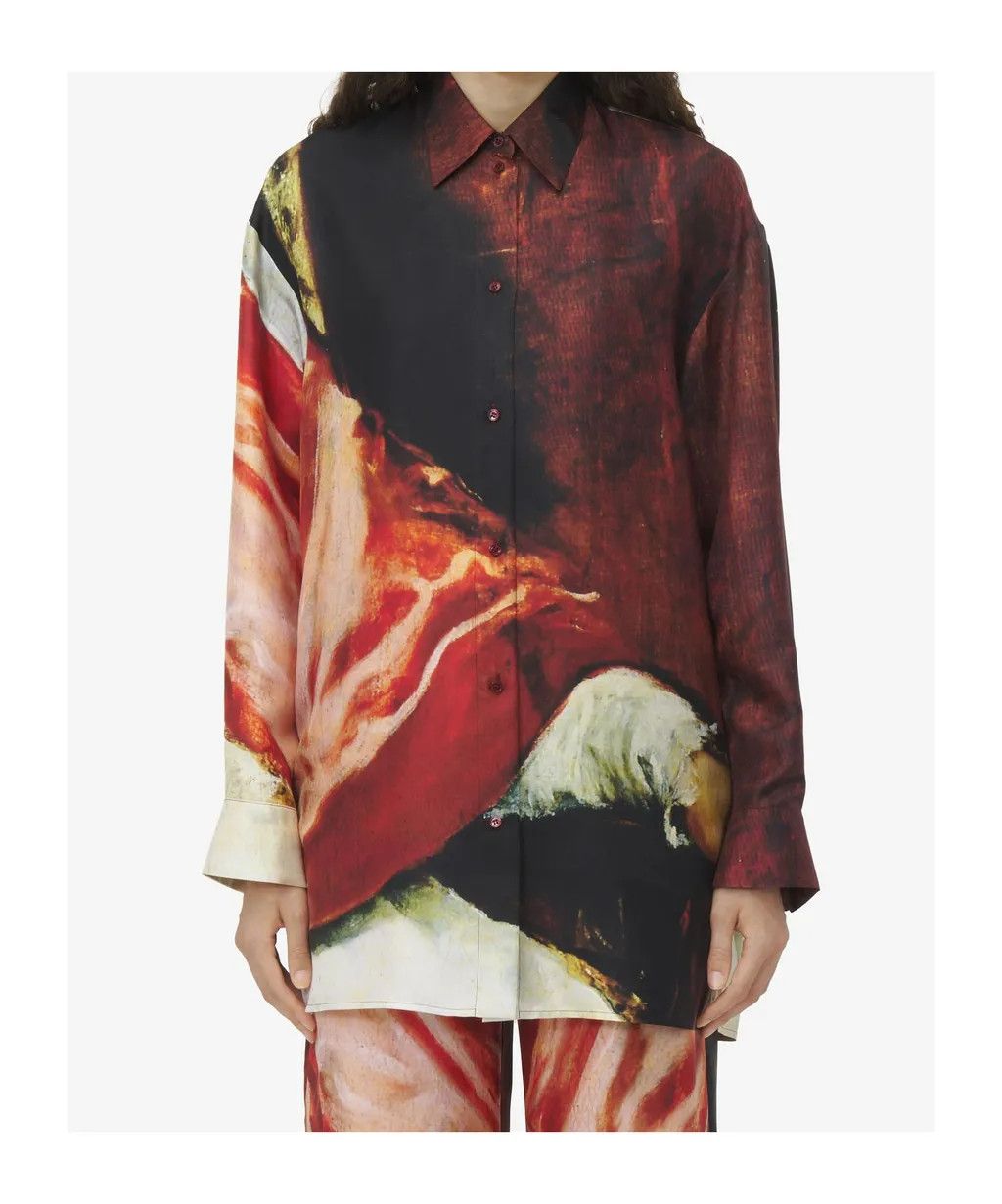 Alexander McQueen o1srvl11e0226 Silk Twill Shirt In Multicolor Size M / US 6-8 / IT 42-44 - 2 Thumbnail