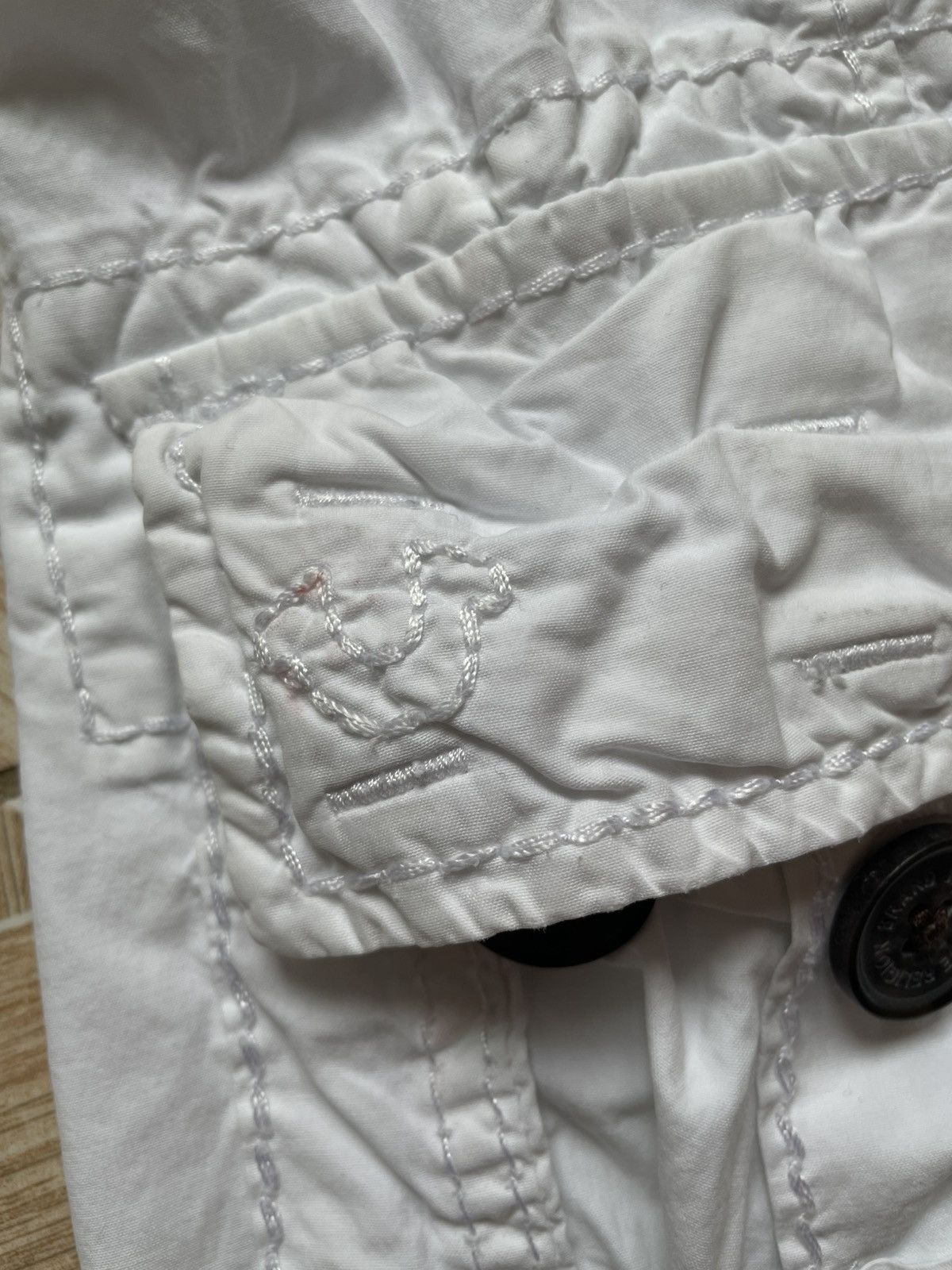 True Religion True Religion Cargo Shorts White 34 Embroidered Seams Logo Size US 34 / EU 50 - 9 Thumbnail