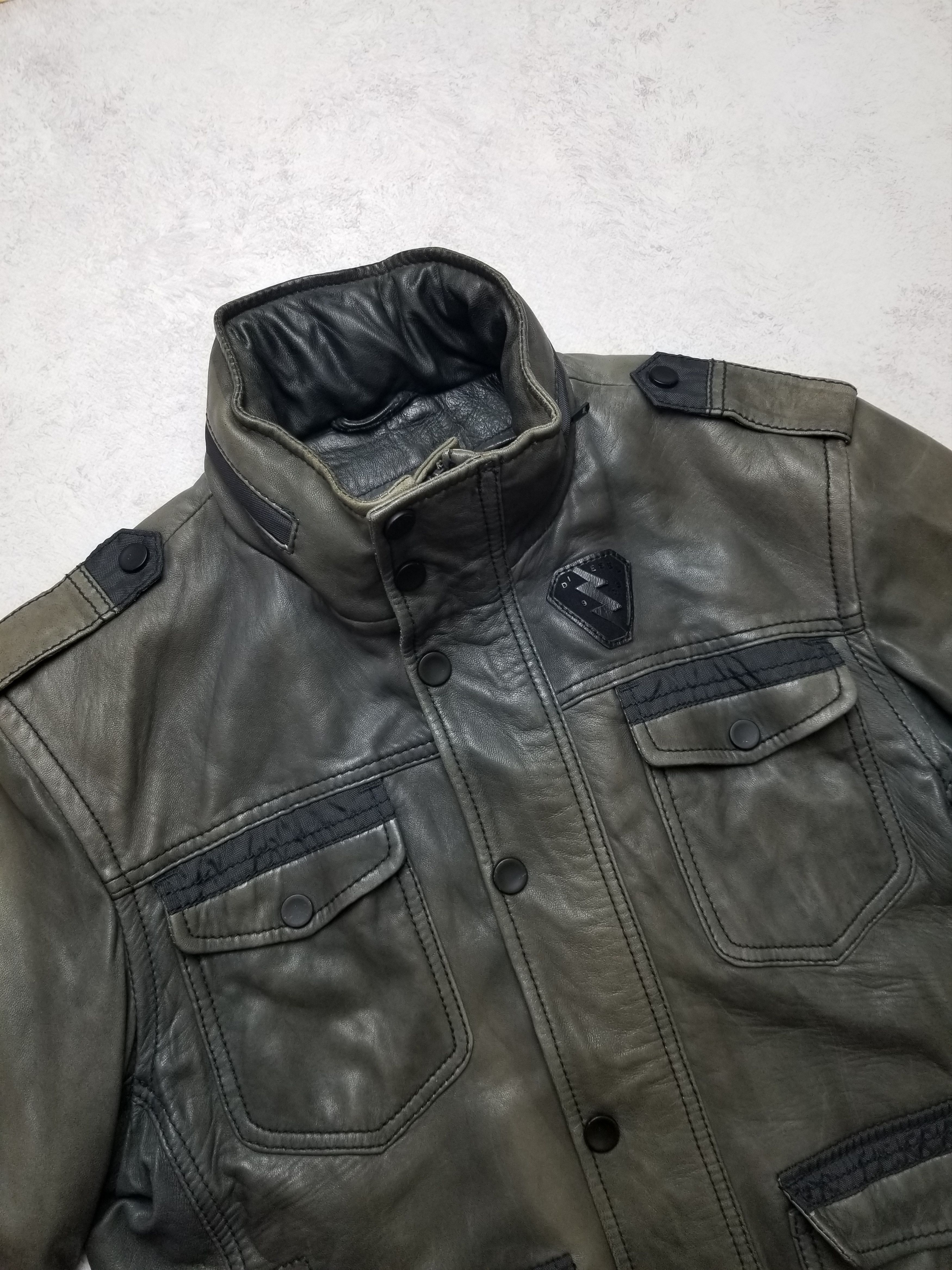 Diesel Diesel 100% Lamb Leather Biker Moto Style Hoodie Jacket Size US L / EU 52-54 / 3 - 14 Thumbnail