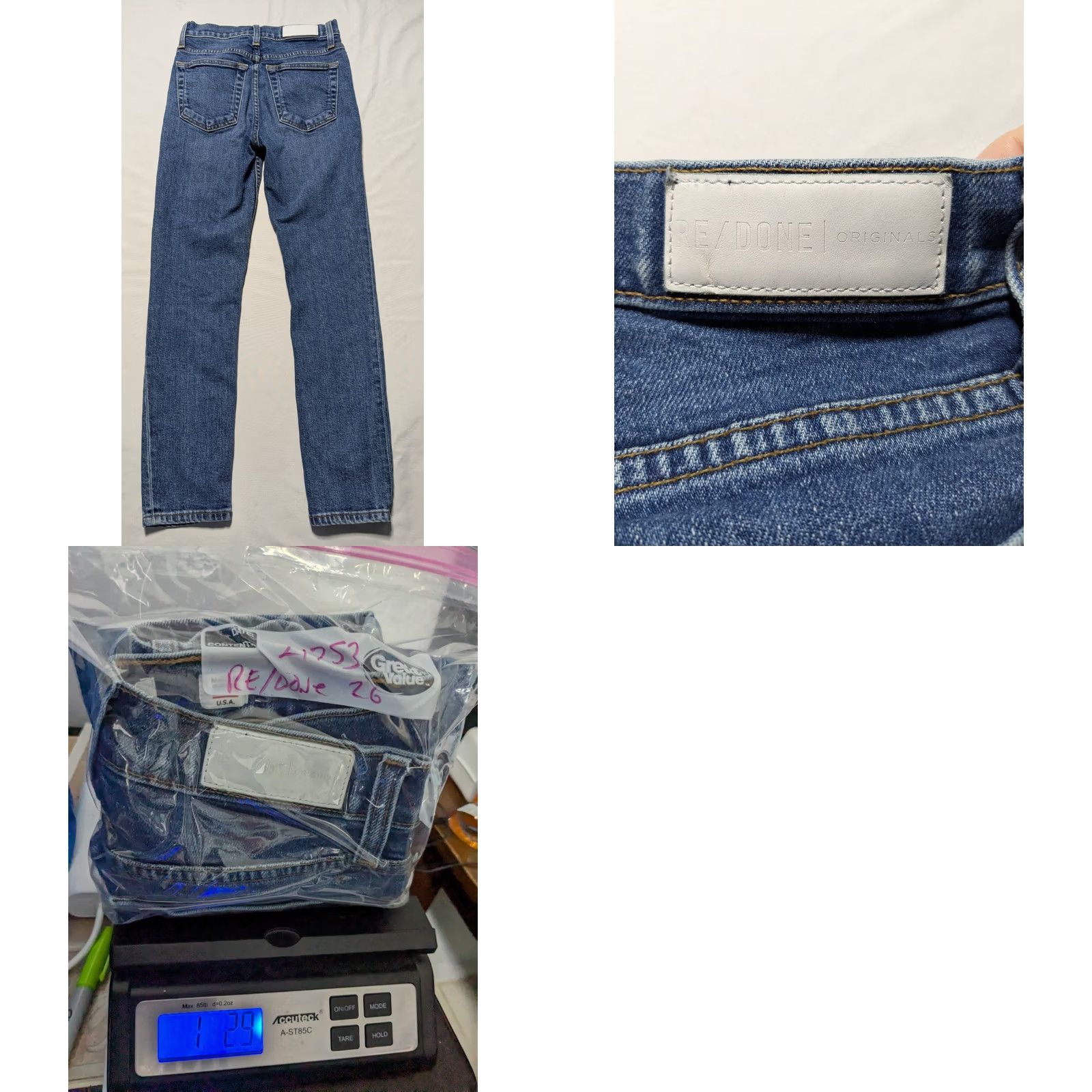 RE/DONE RE/DONE Originals Ankle Jeans Button Fly Blue Stretch - Size 26 MADE USA EUC Womens Jeans, 26 Inseam 27in Mid Rise Size 26" / US 2 / IT 38 - 9 Thumbnail
