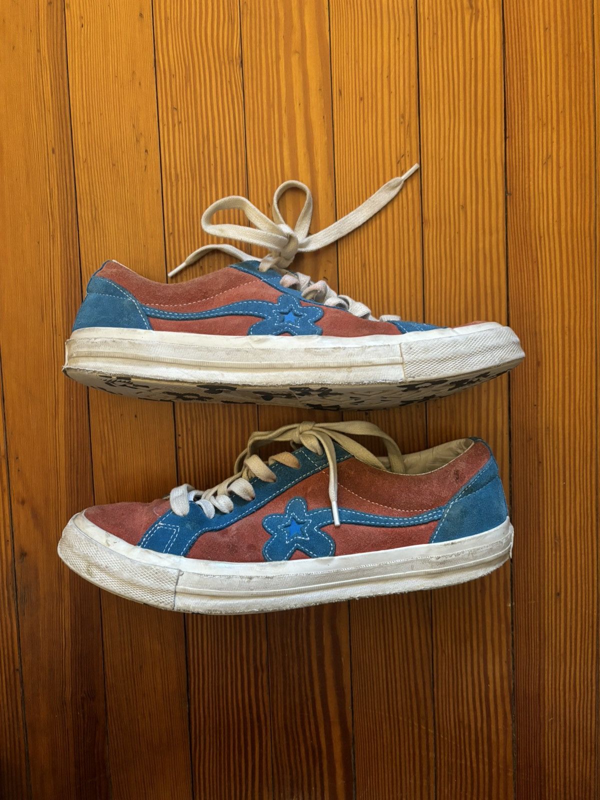 Converse × Golf Wang × Golf le Fleur Golf Le Fleur Red/Blue Original Low Top Converse Men’s 10 Size US 10 / EU 43 - 4 Thumbnail