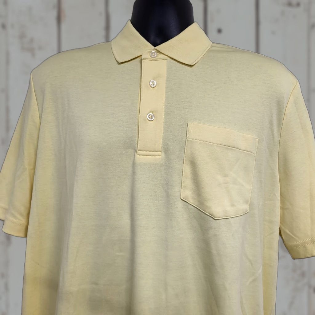 Lands' End Lands' End Polo Shirt Men Large Short Sleeve Traditional Fit Yellow Size US L / EU 52-54 / 3 - 1 Thumbnail