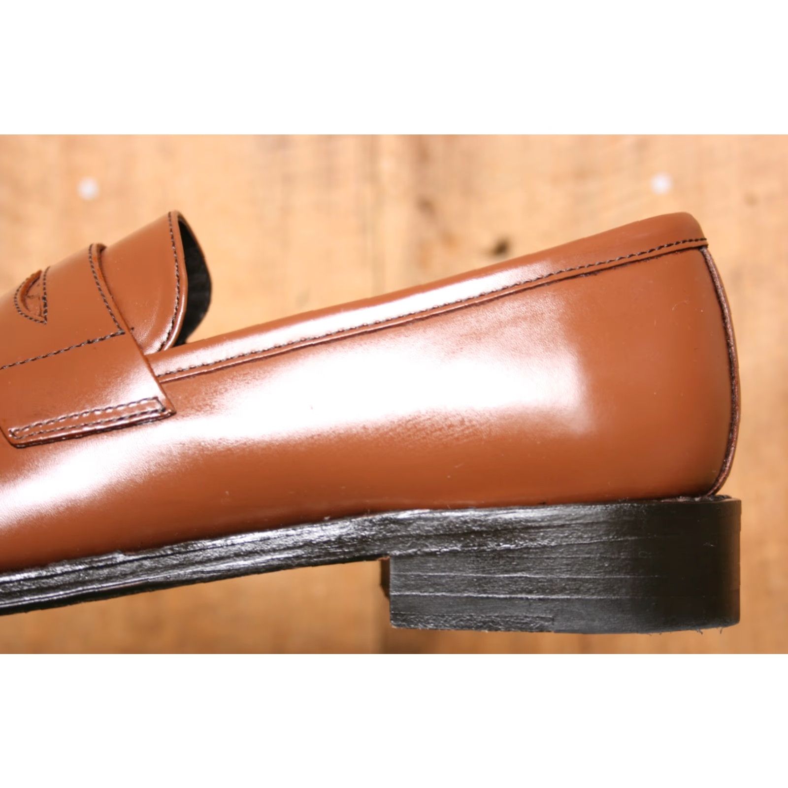 Brooks Brothers BROOKS BROTHERS Cognac Brown Leather Apron Toe Penny Loafers Sz. 9D Mens Leather Upper Slip On Dress Loafer D US 9 Brown Size US 9 / EU 42 - 7 Thumbnail